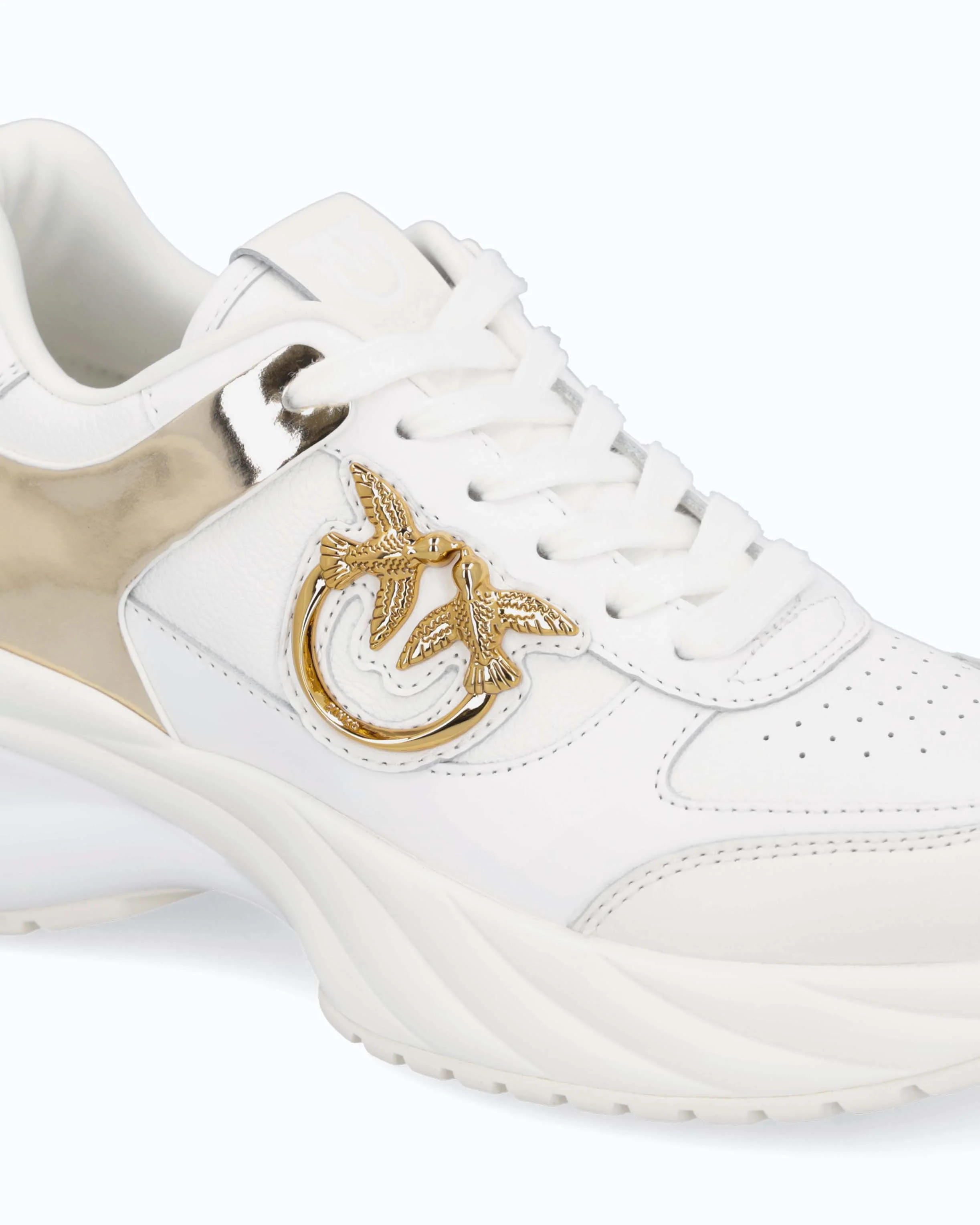 Ariel leather-effect sneakers with mirror detailing - Image 4