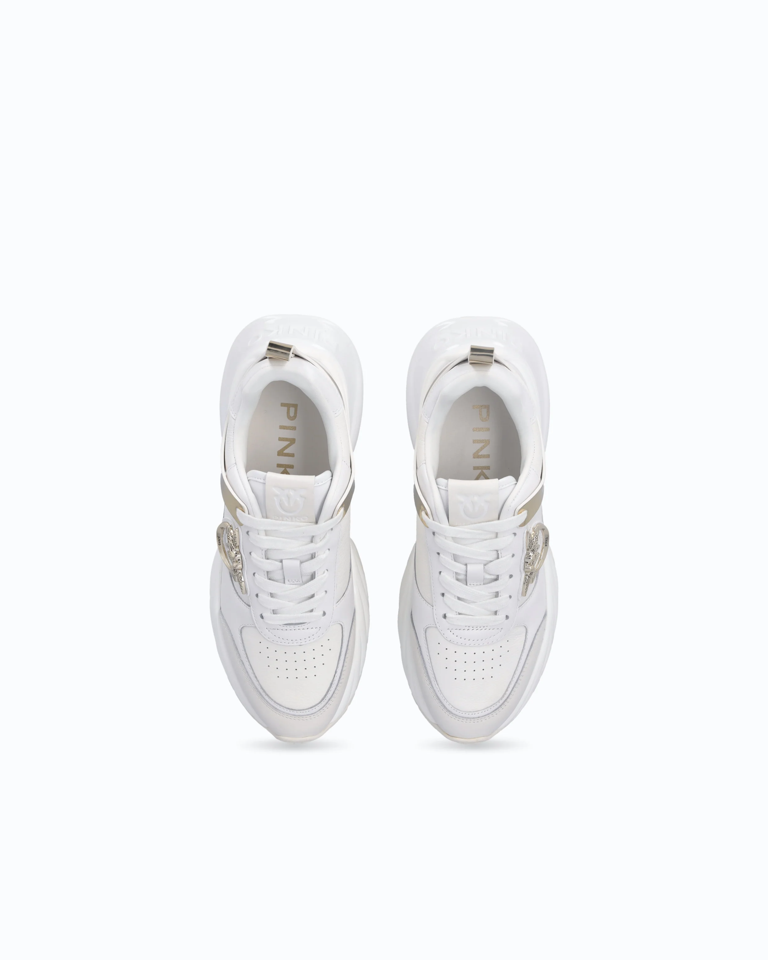 Ariel leather-effect sneakers with mirror detailing - Image 9