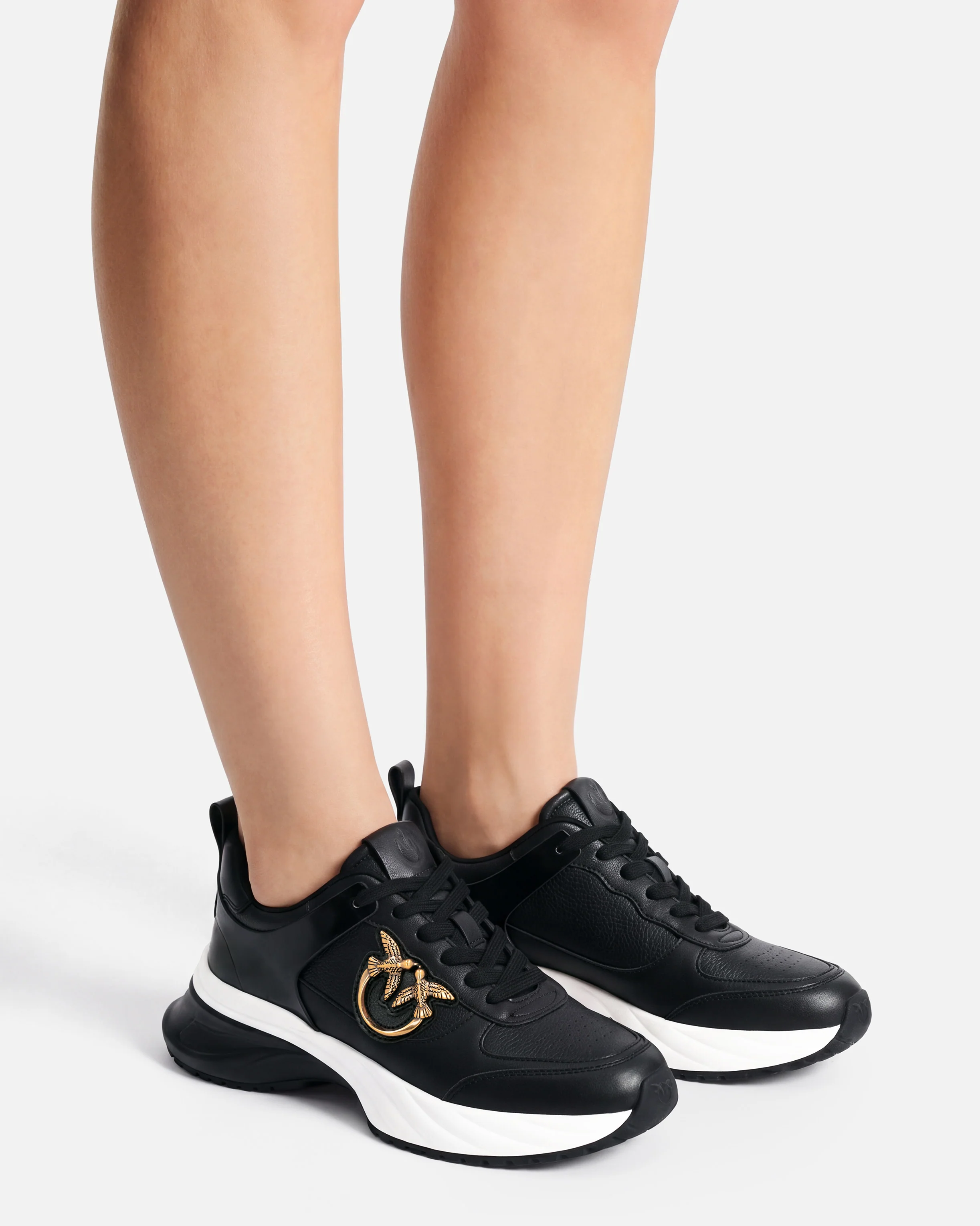 Ariel leather-effect sneakers with mirror detailing - Image 11