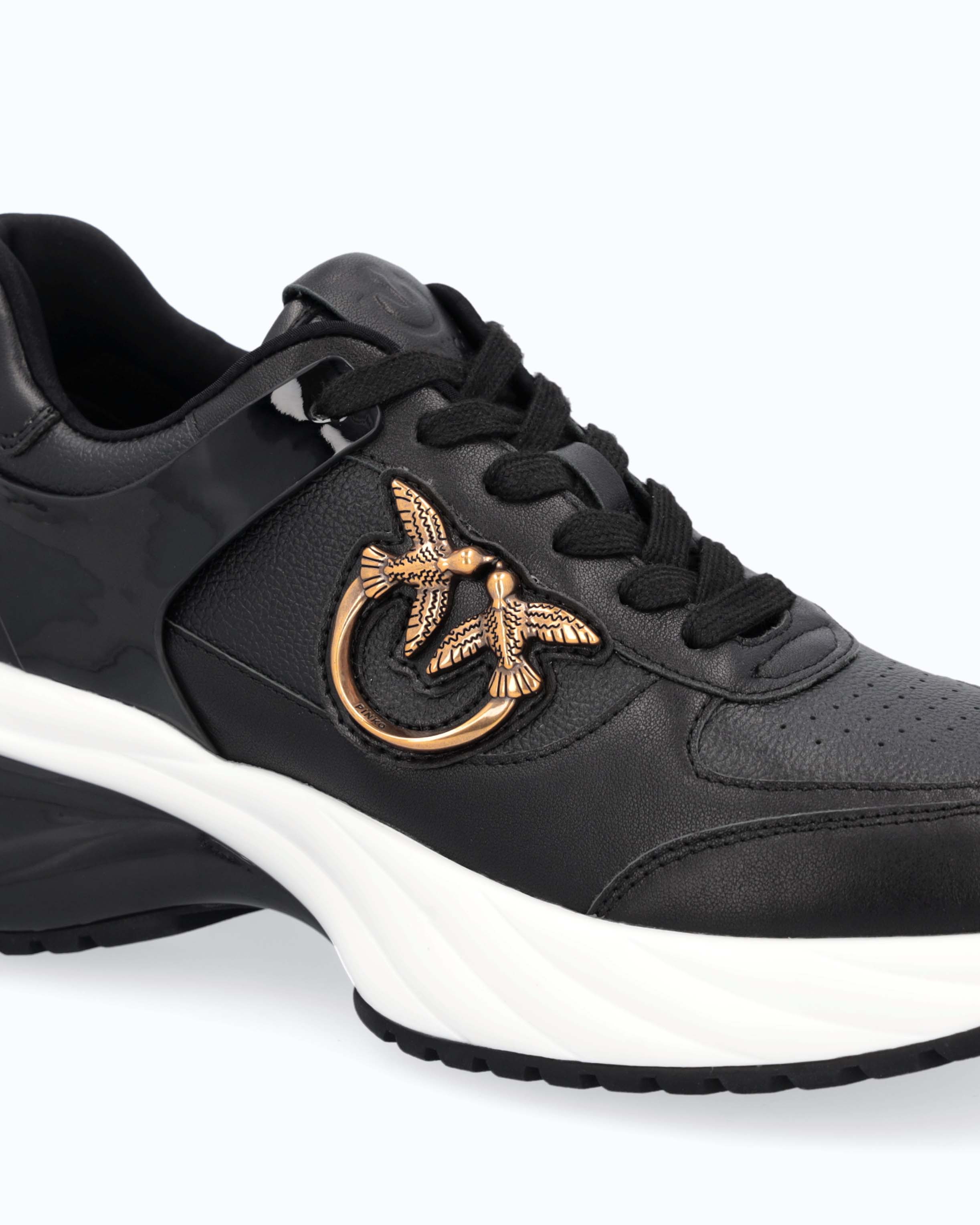 Ariel leather-effect sneakers with mirror detailing - Image 4