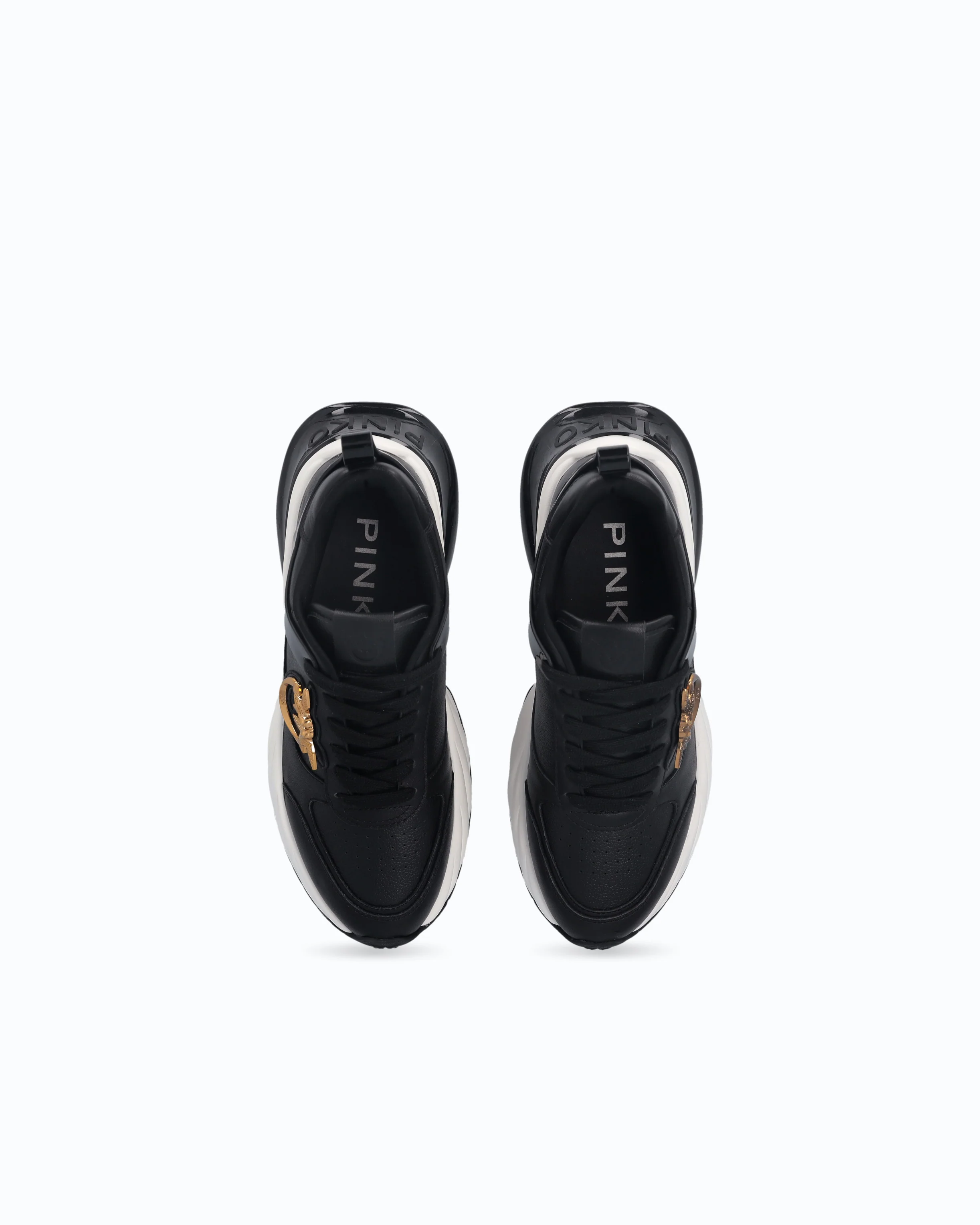 Ariel leather-effect sneakers with mirror detailing - Image 9