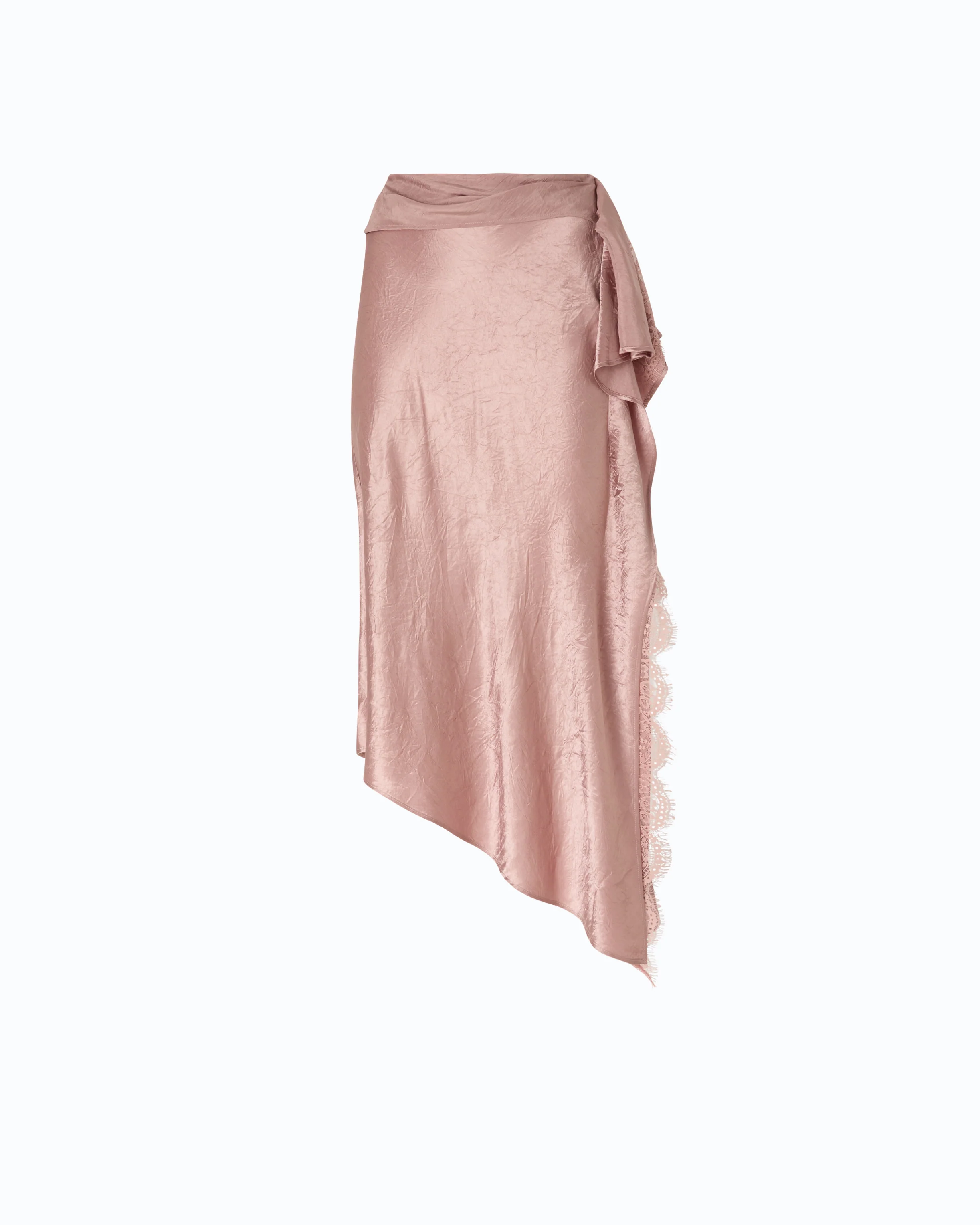 Asymmetric midi skirt in satin - Image 5