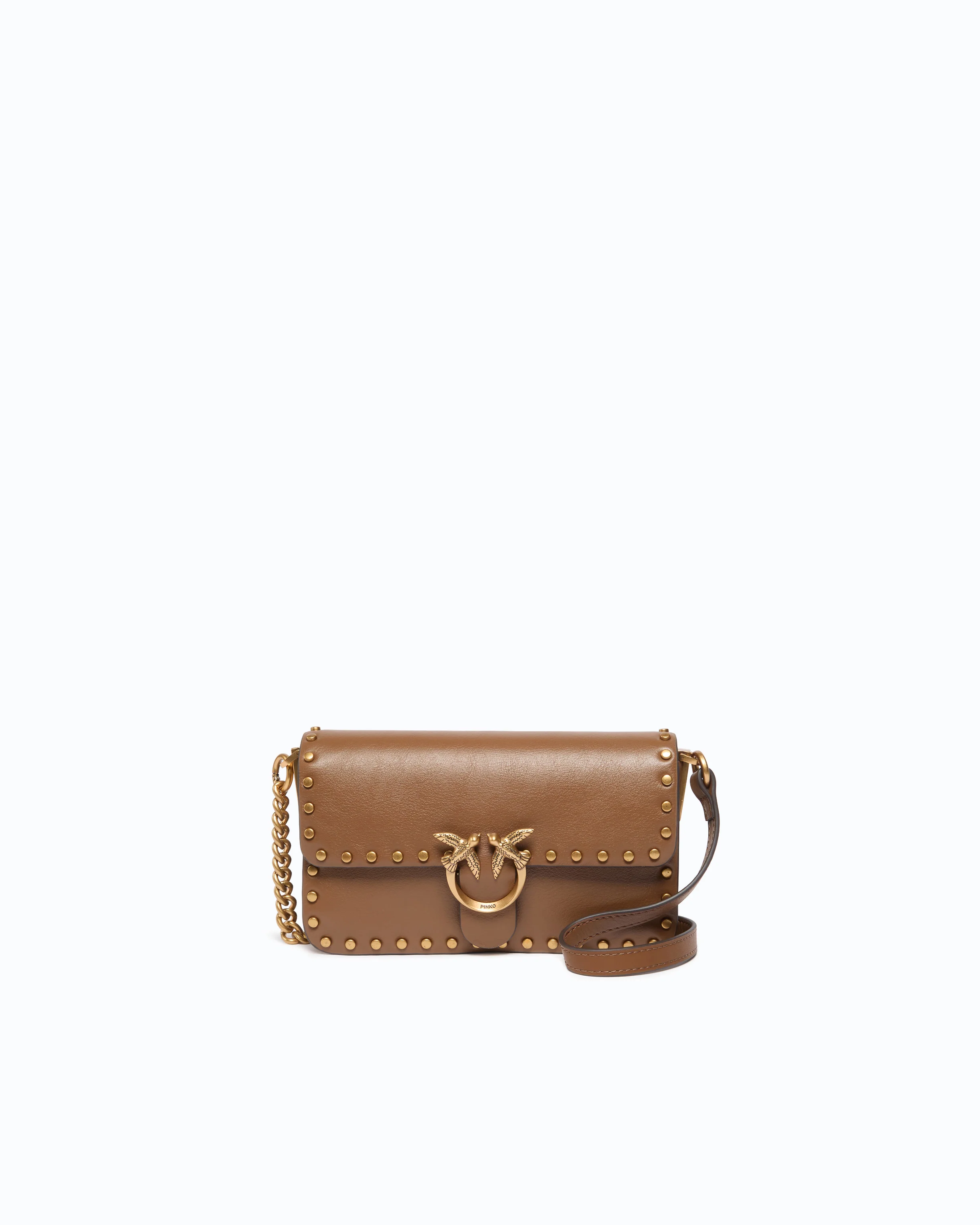 Baby Love Bag One Slouchy crossbody bag in leather with studs