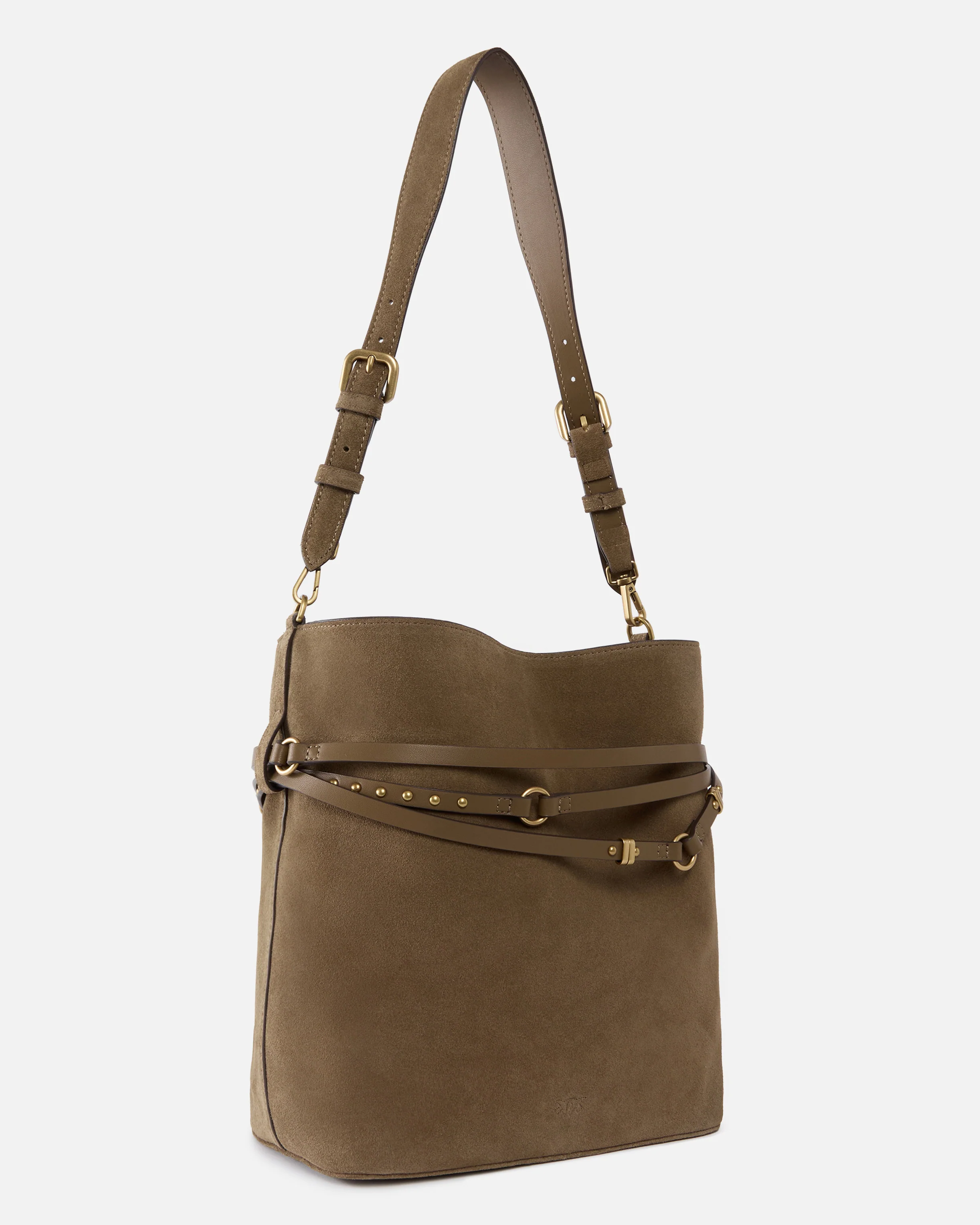 Belt Bag medium shoulder bucket bag in suede - Image 2