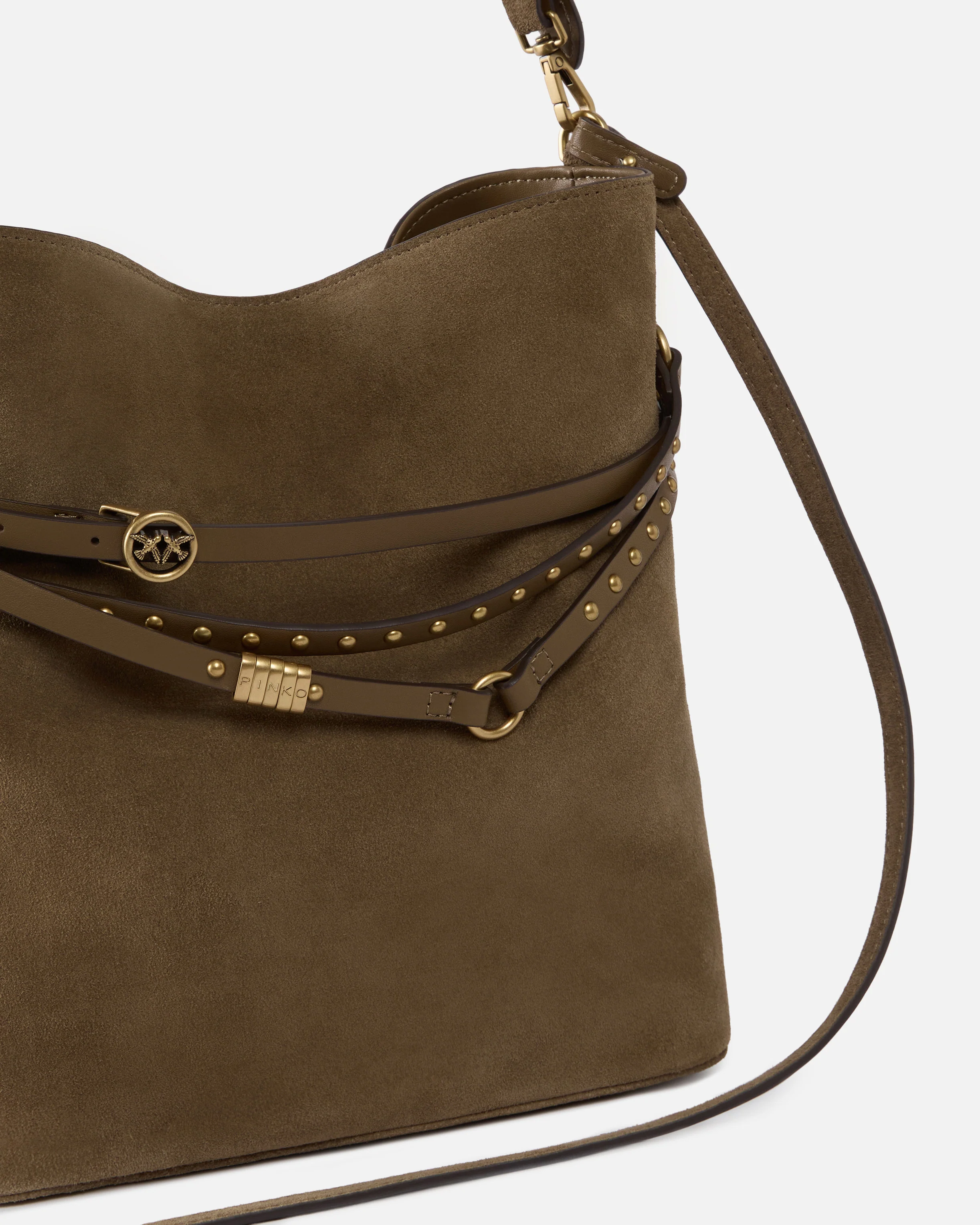 Belt Bag medium shoulder bucket bag in suede - Image 3