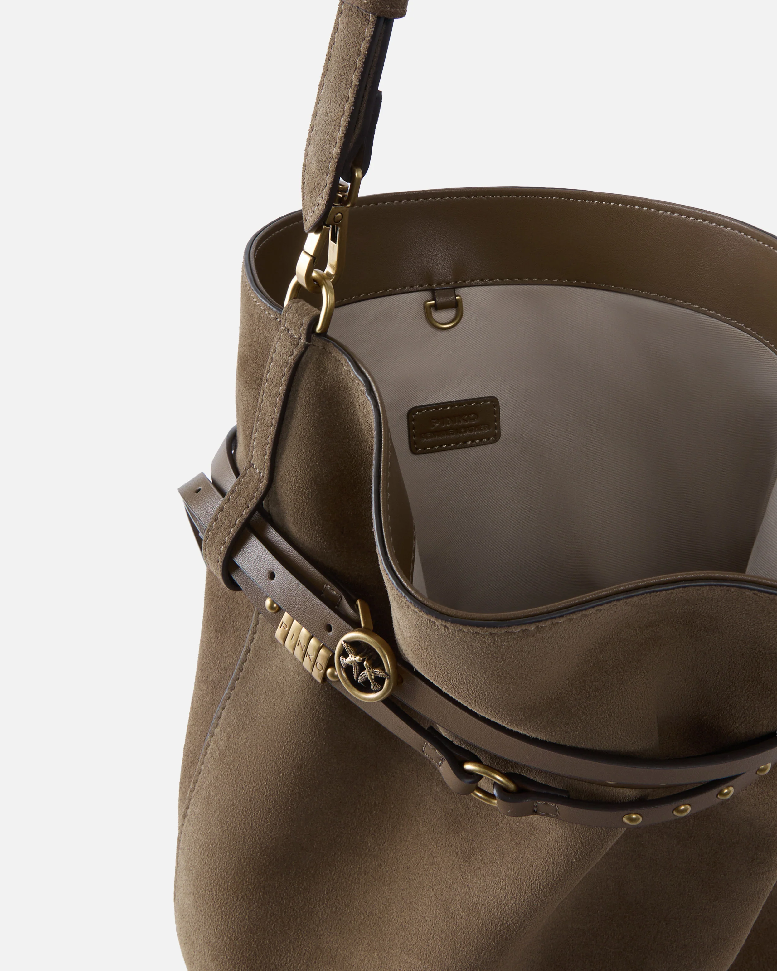Belt Bag medium shoulder bucket bag in suede - Image 4