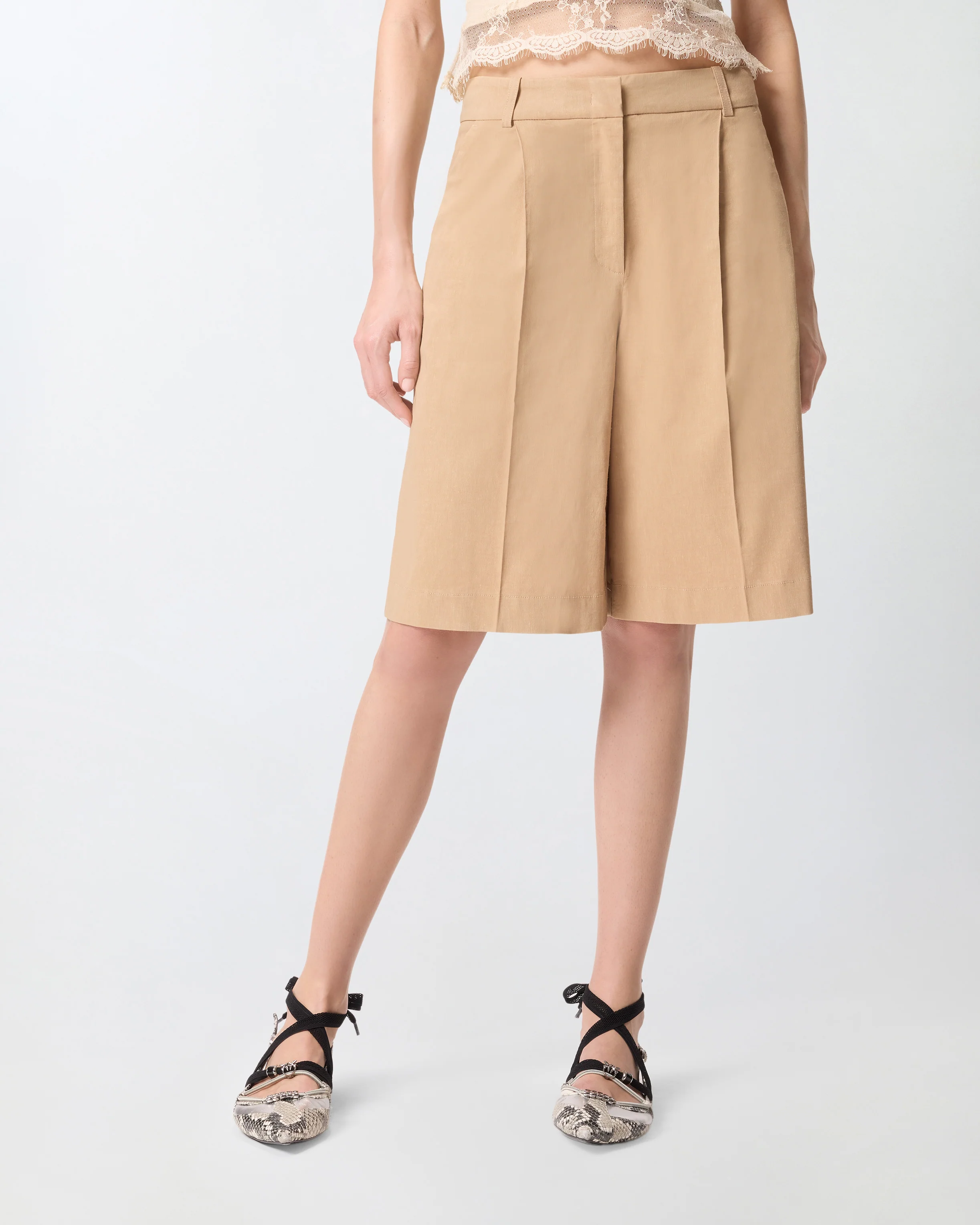 Bermuda shorts with pressed pleat detail - Image 2