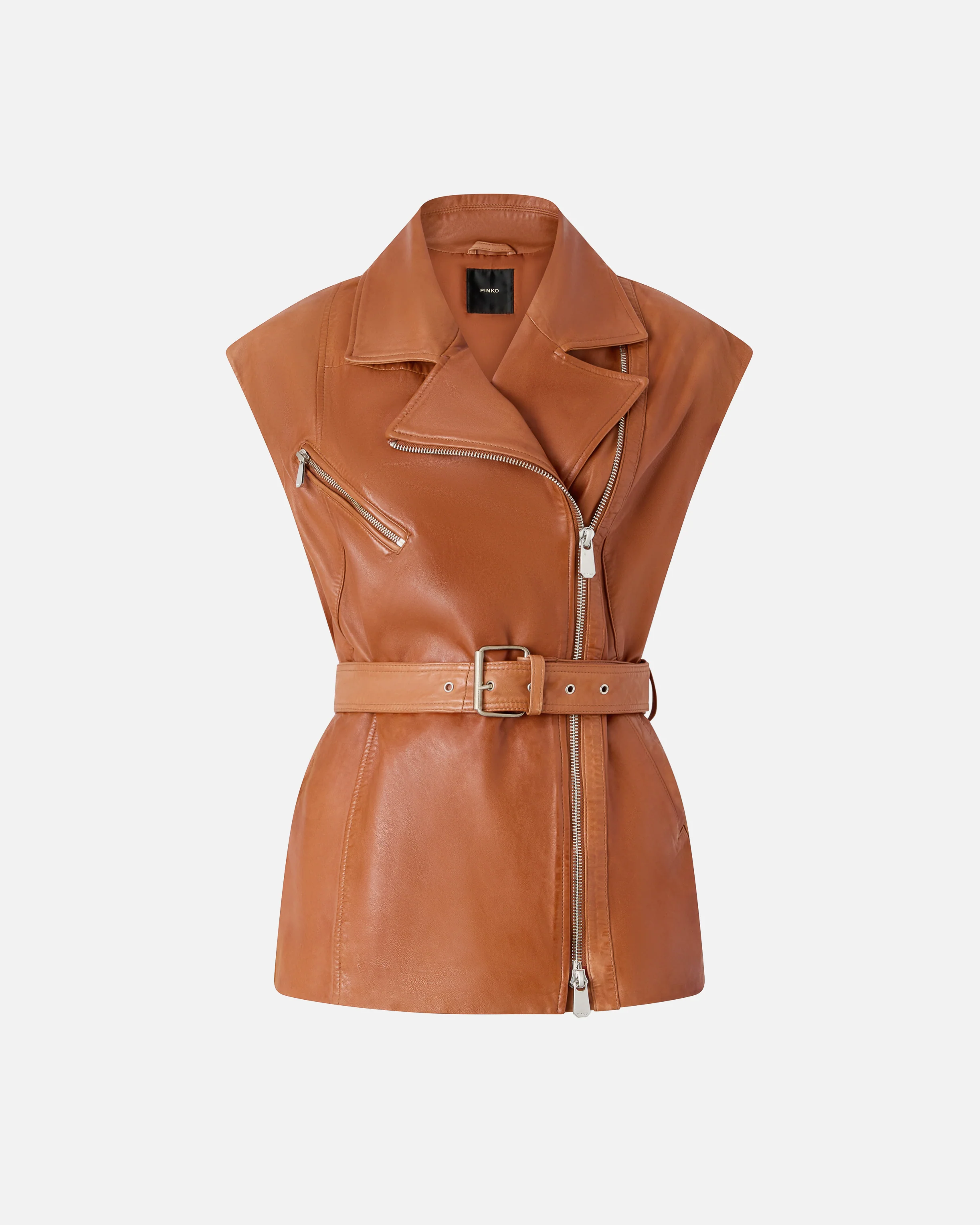 Biker-style leather vest - Image 5