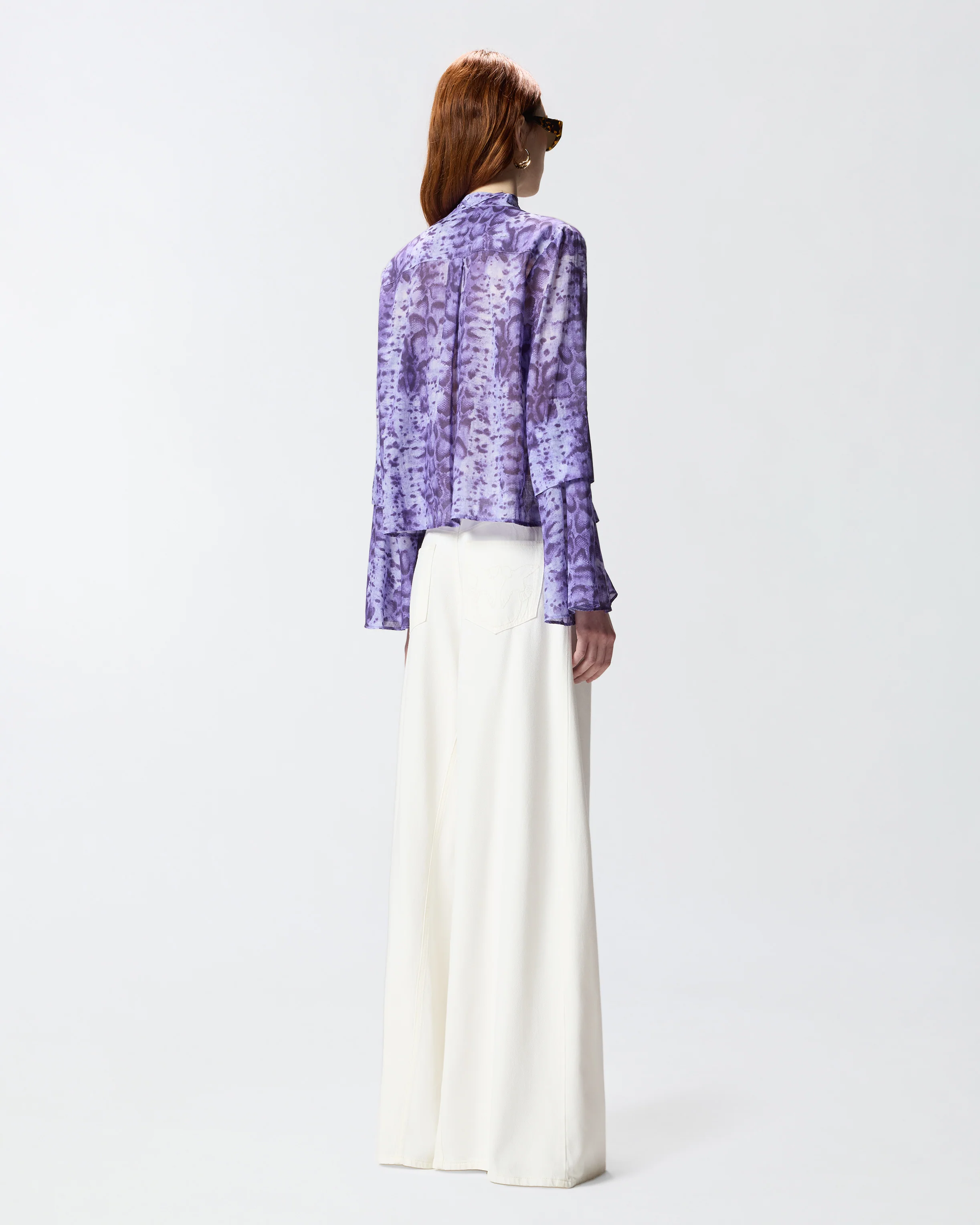 Blouse with snake print and jewel buttons - Image 3