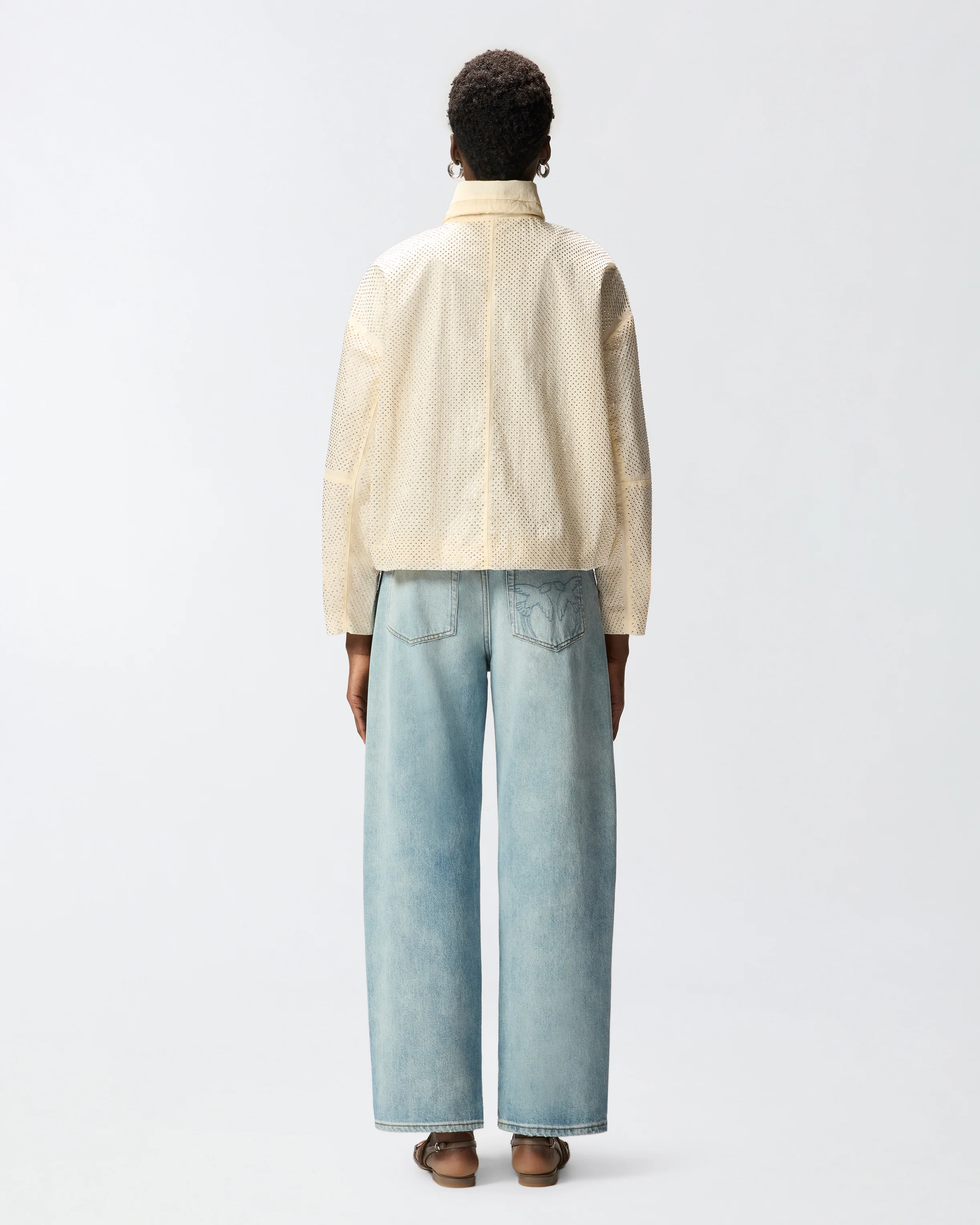 Blouson jacket with all-over micro studs - Image 3