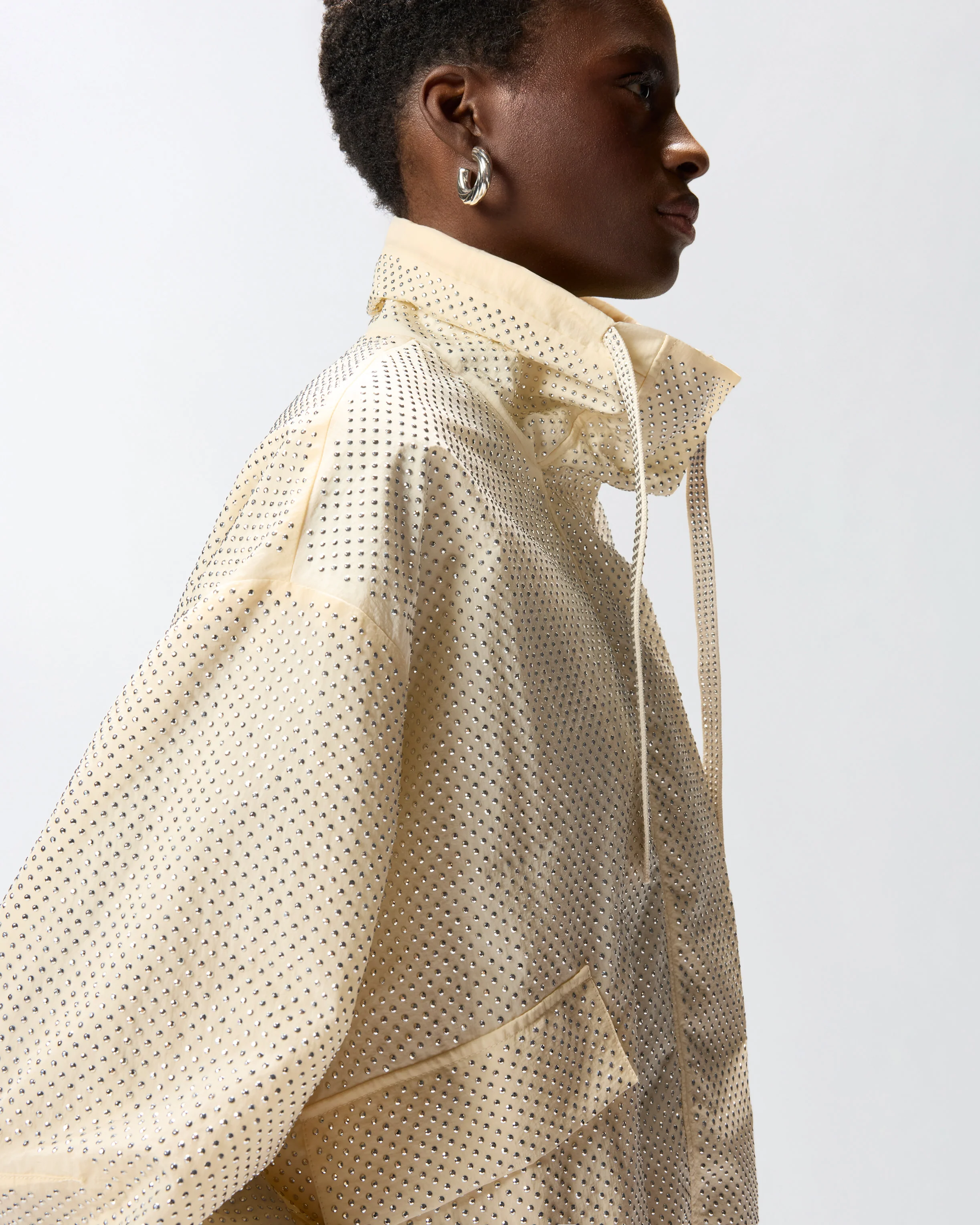 Blouson jacket with all-over micro studs - Image 4