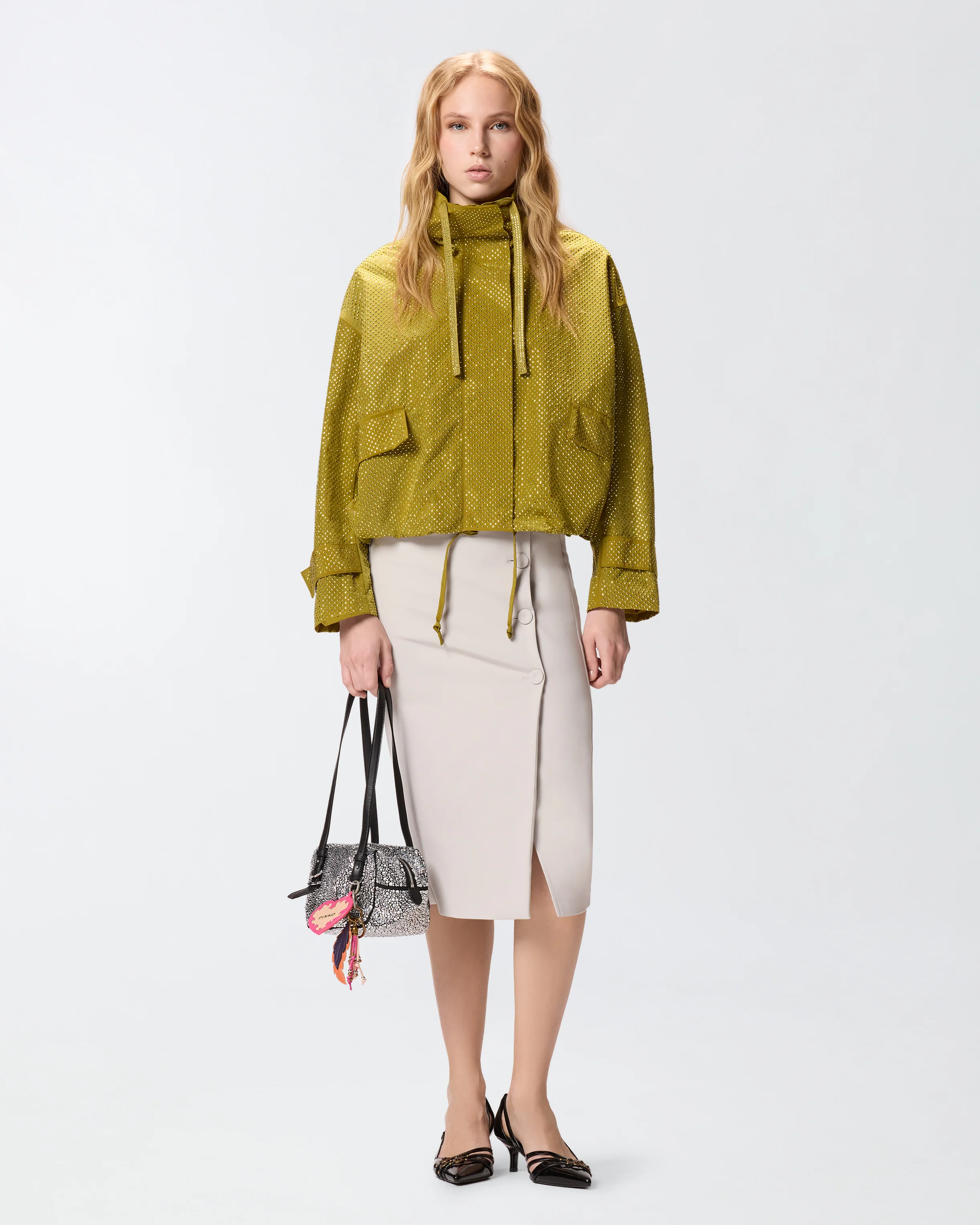 Blouson jacket with all-over micro studs - Image 3