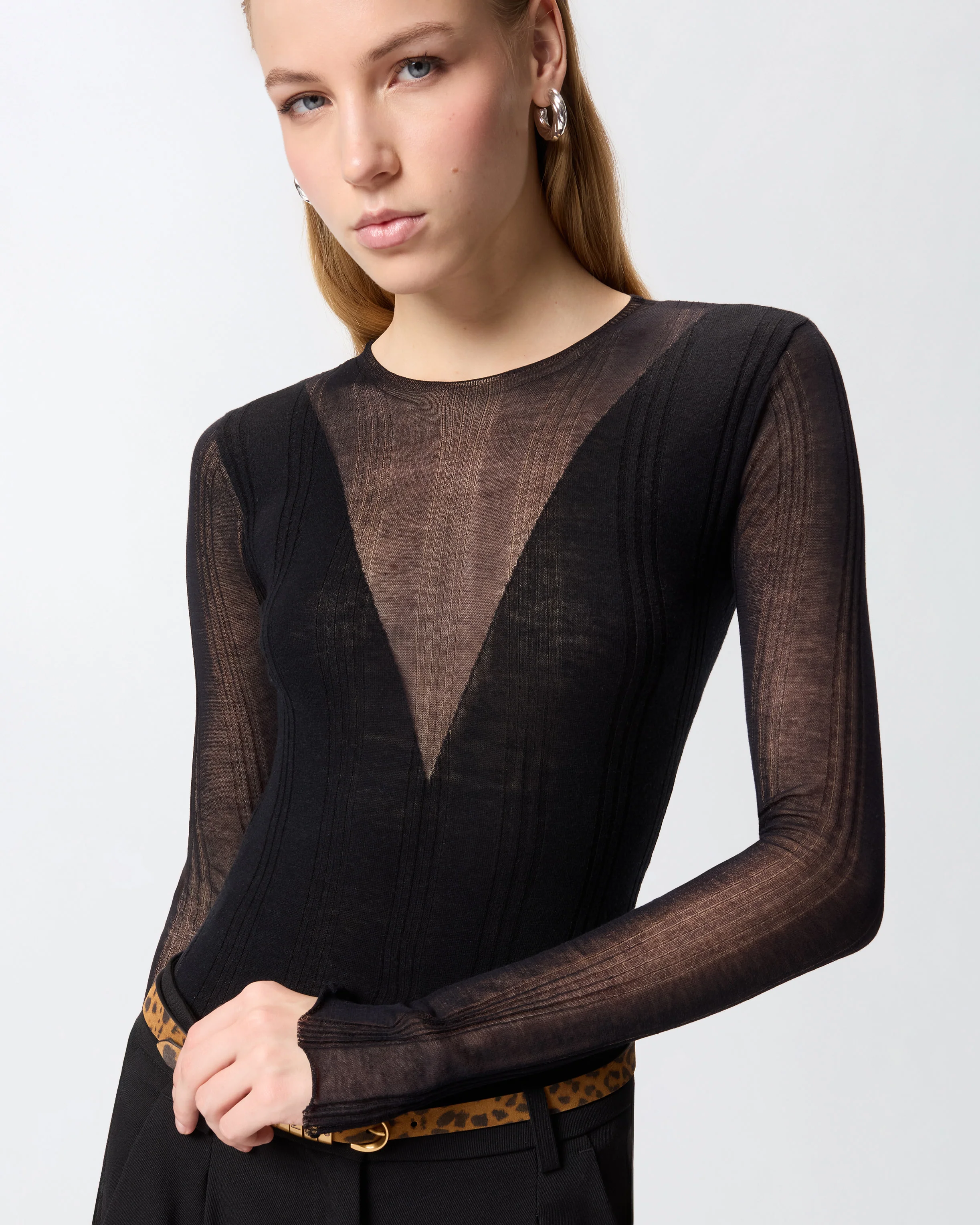 Bodysuit with sheer details - Image 4