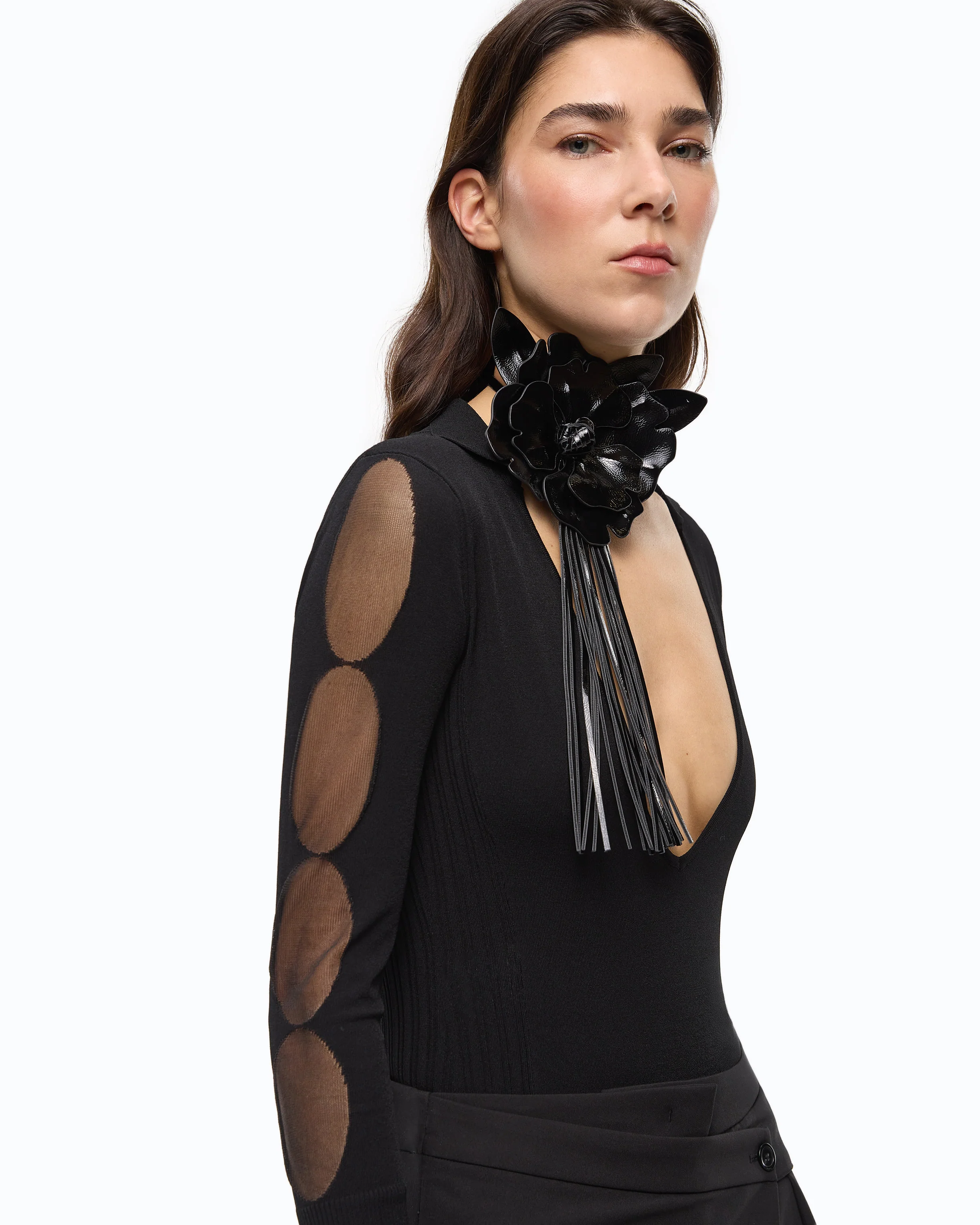 Bodysuit with sheer details - Image 3