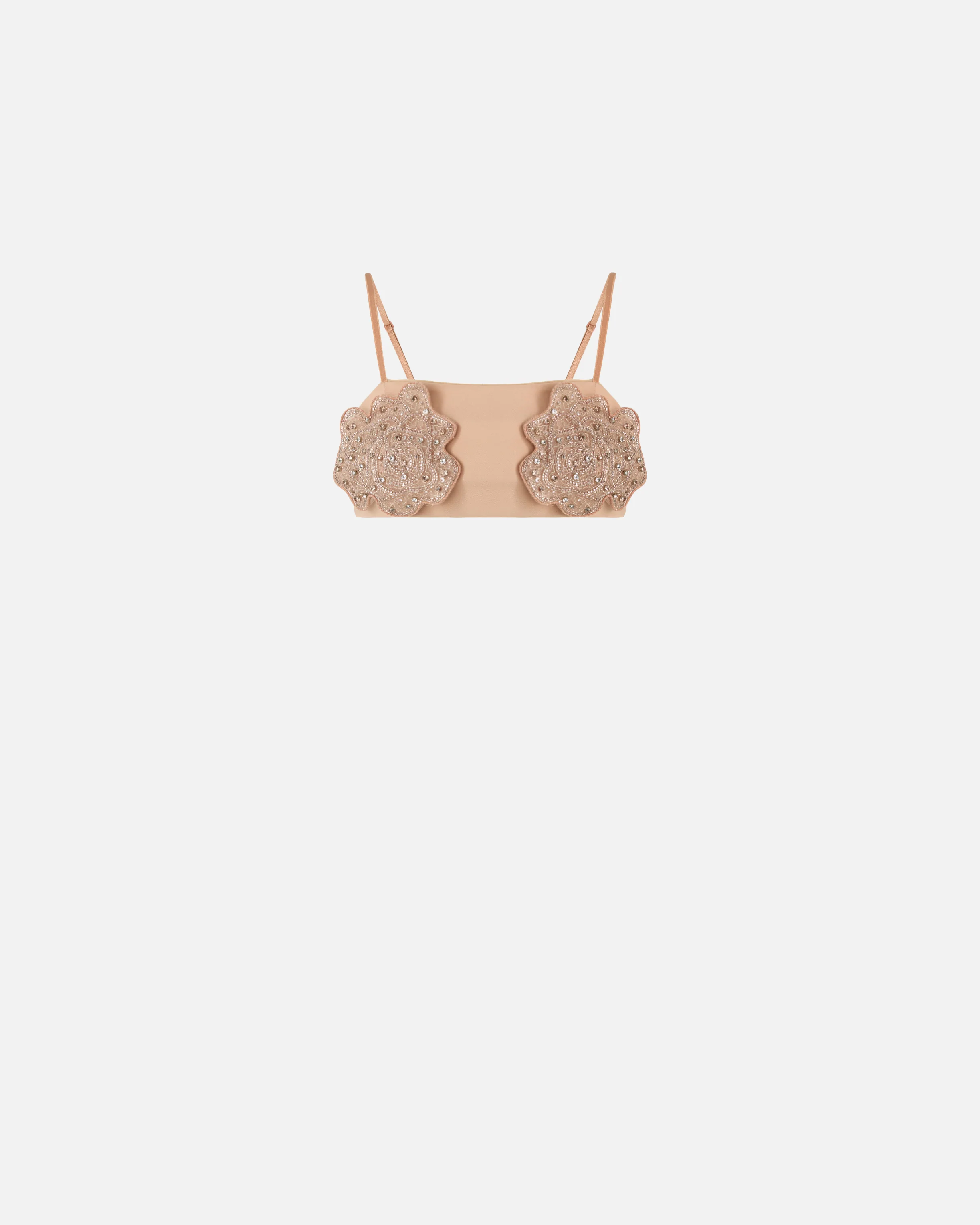 Bra with embroidered jewel rose