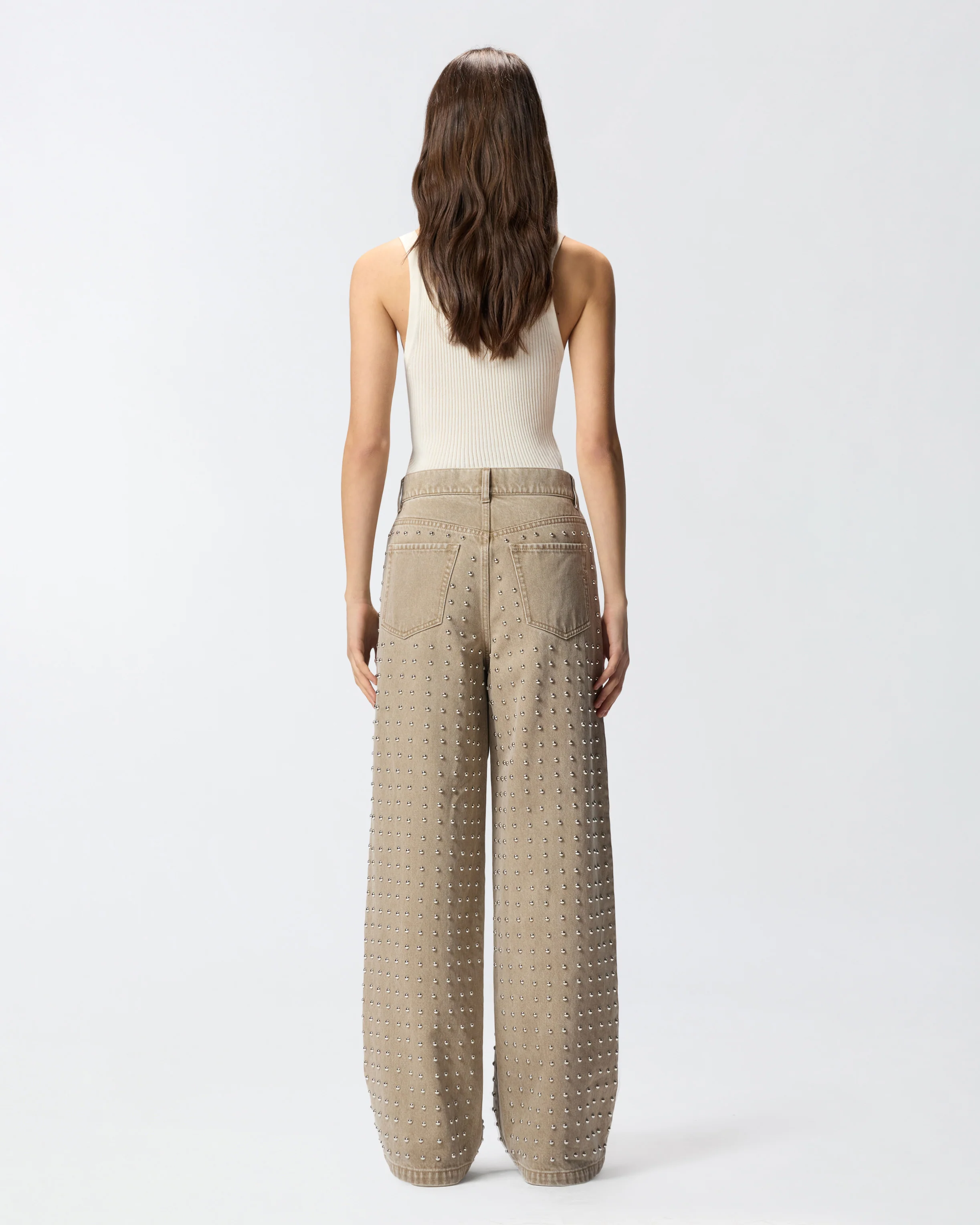 Brown jeans with studs - Image 3