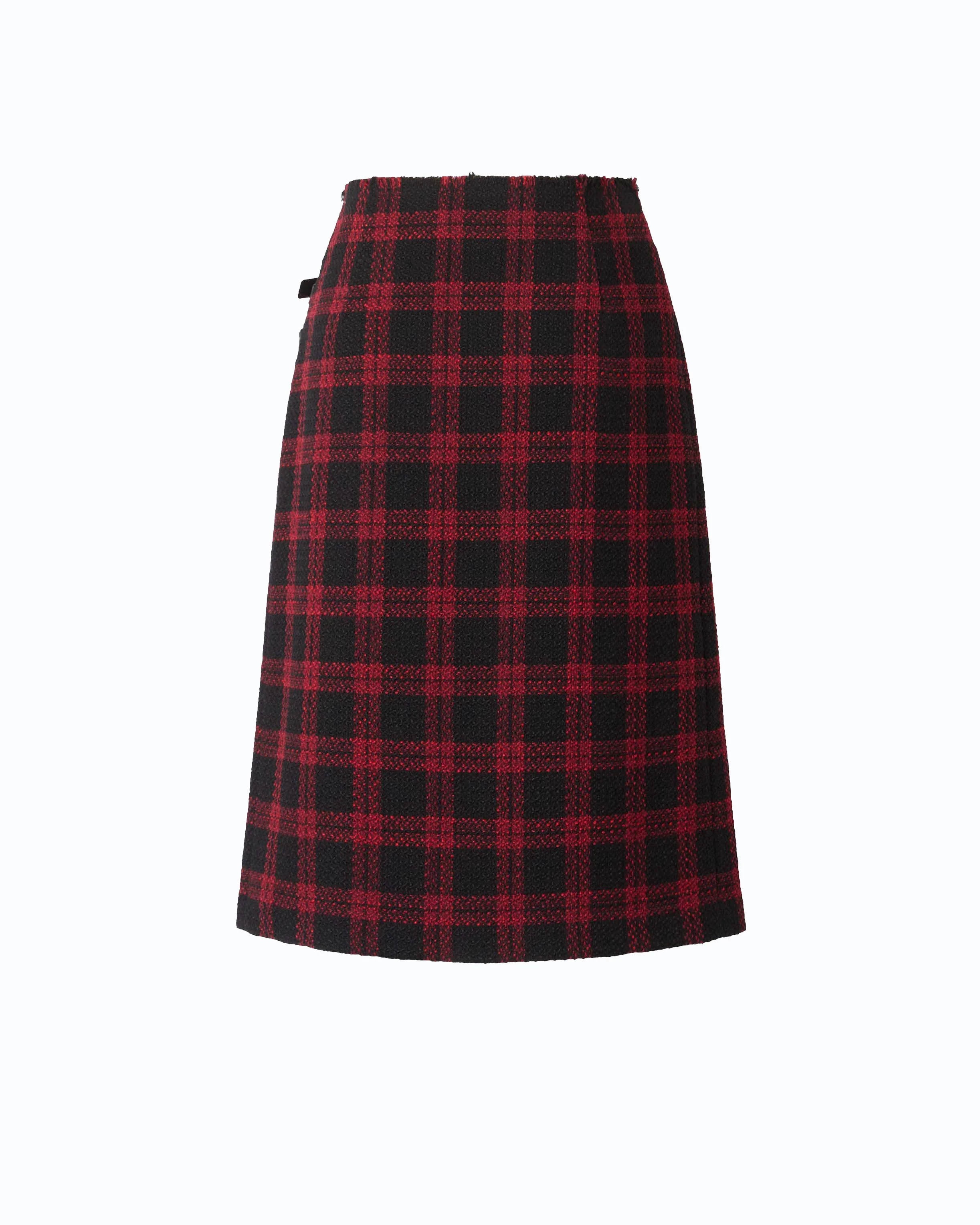 Calf-length wrap skirt with check pattern - Image 6