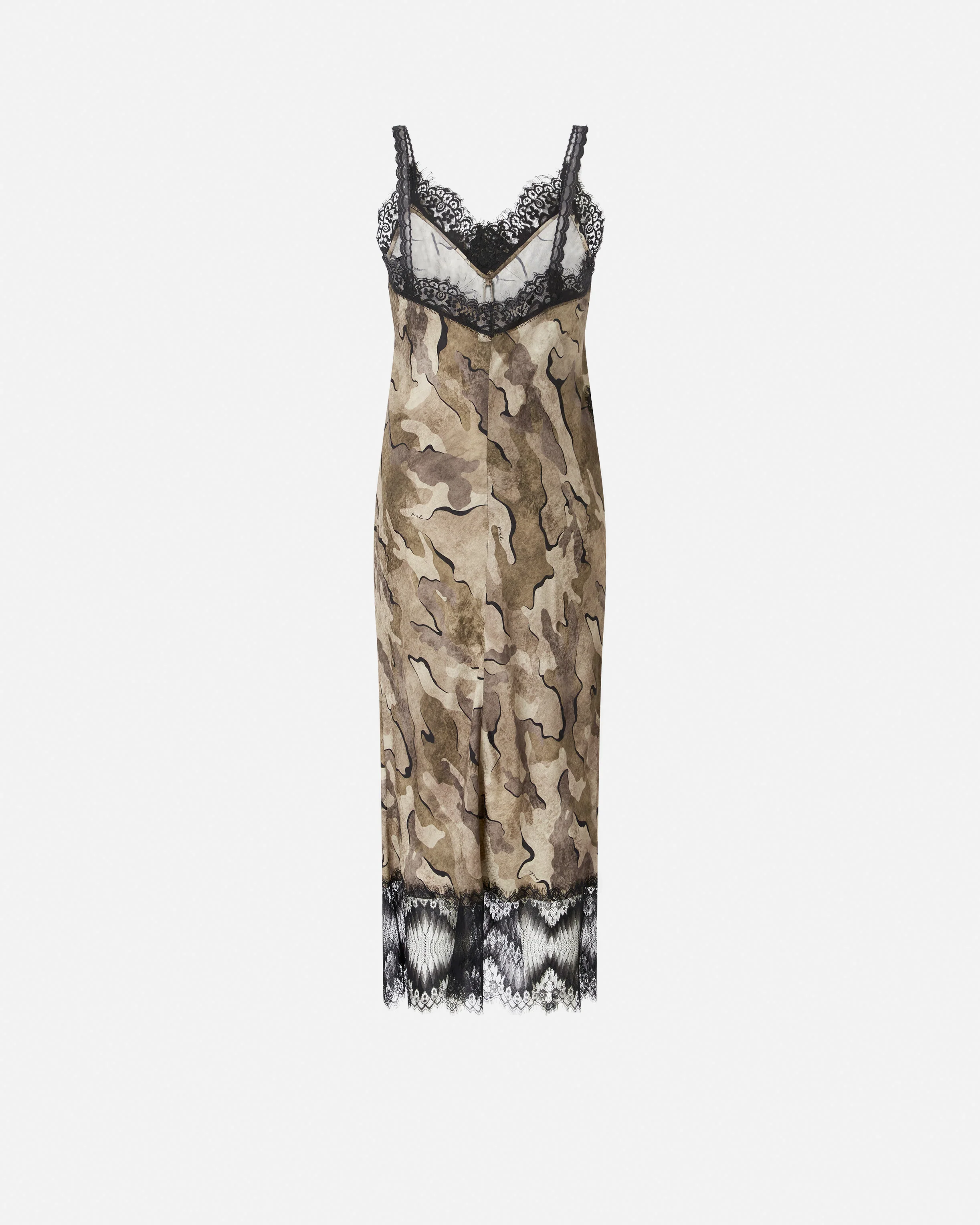 Camouflage midi slip dress with lace - Image 6