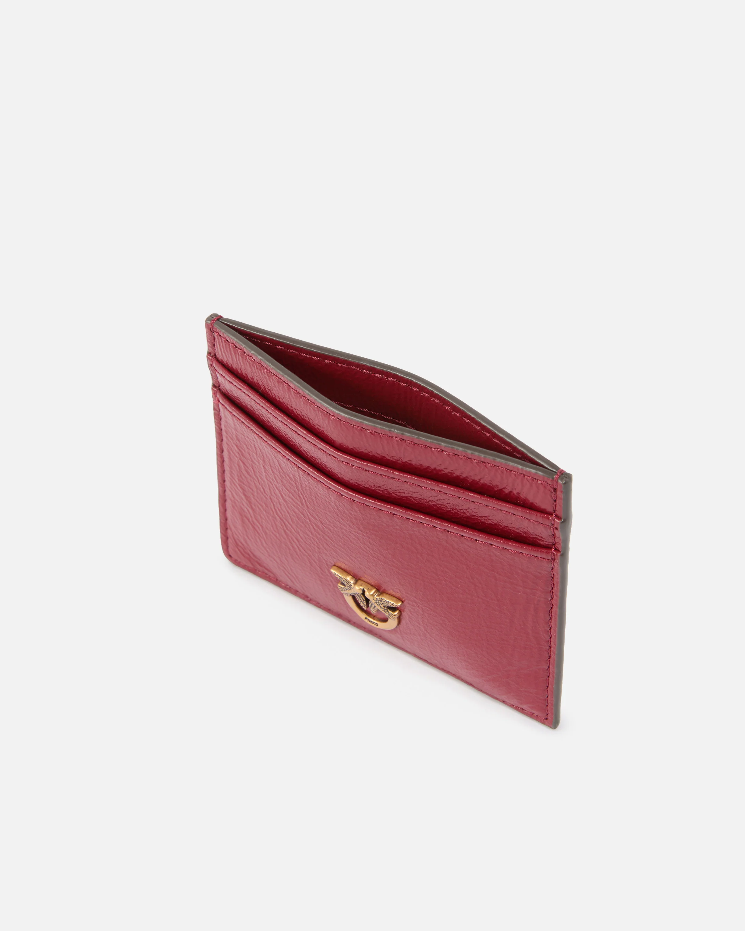 Card holder in shiny leather with logo - Image 3