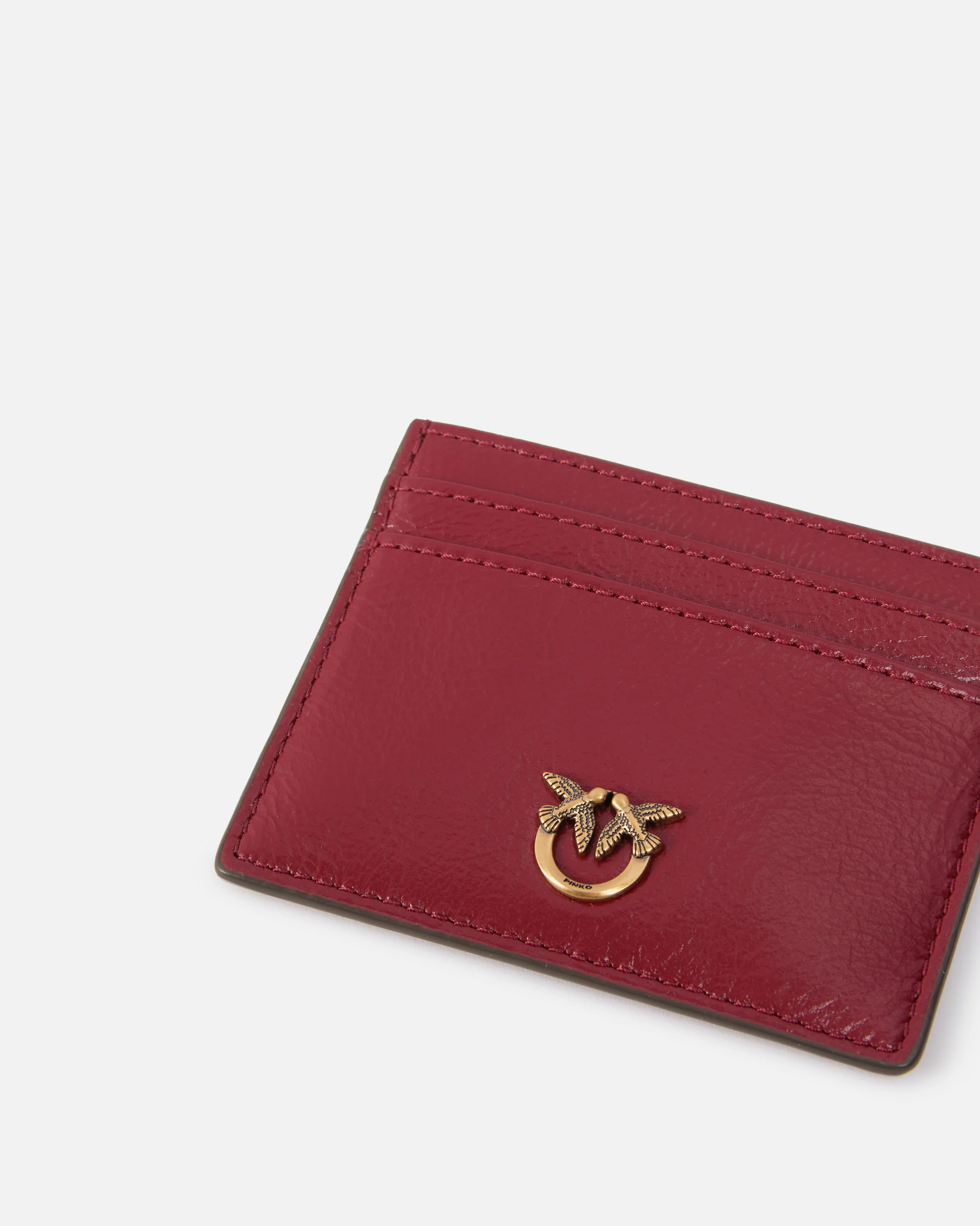 Card holder in shiny leather with logo - Image 4