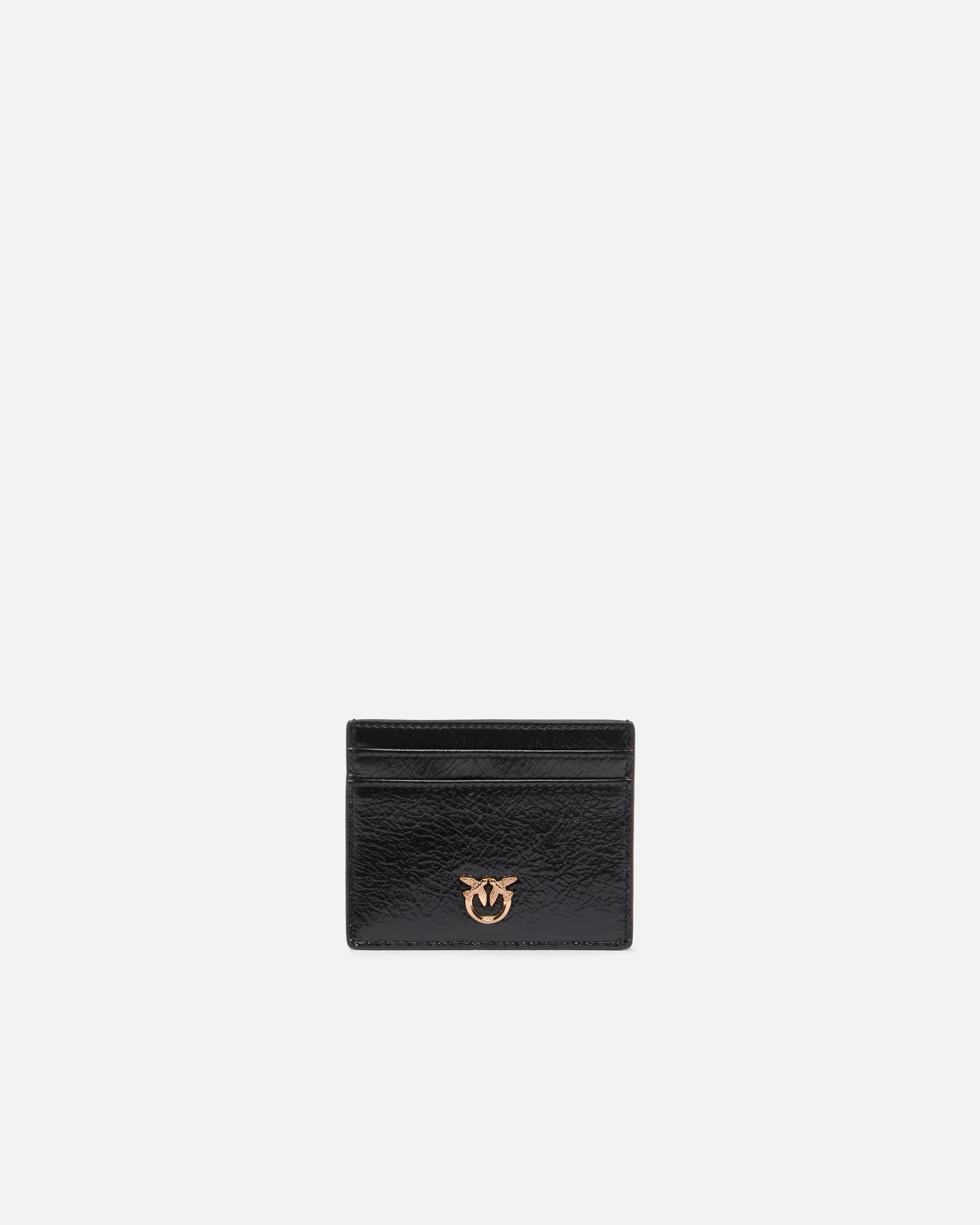 Card holder in shiny leather with logo
