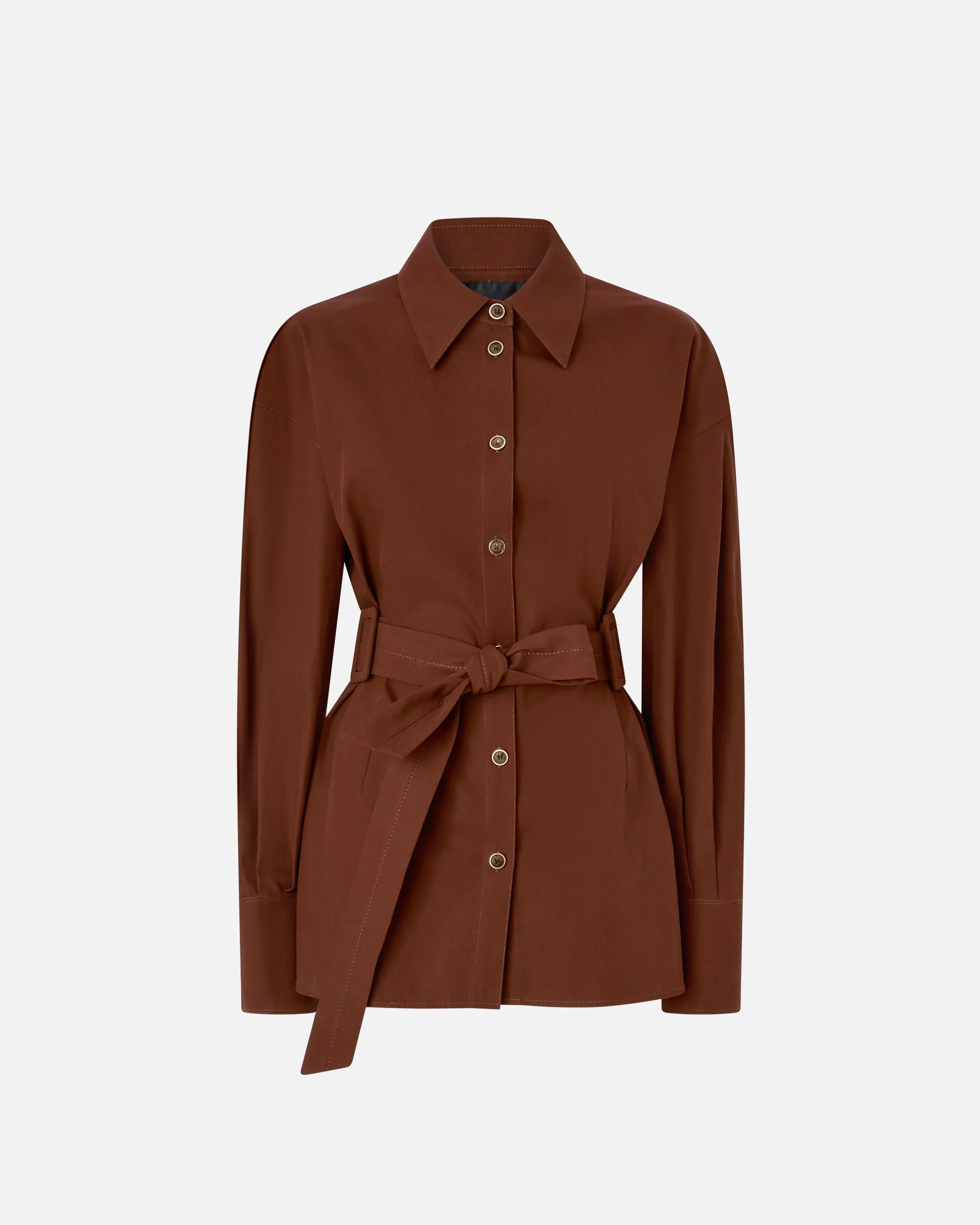 Cotton jacket with belt - Image 5