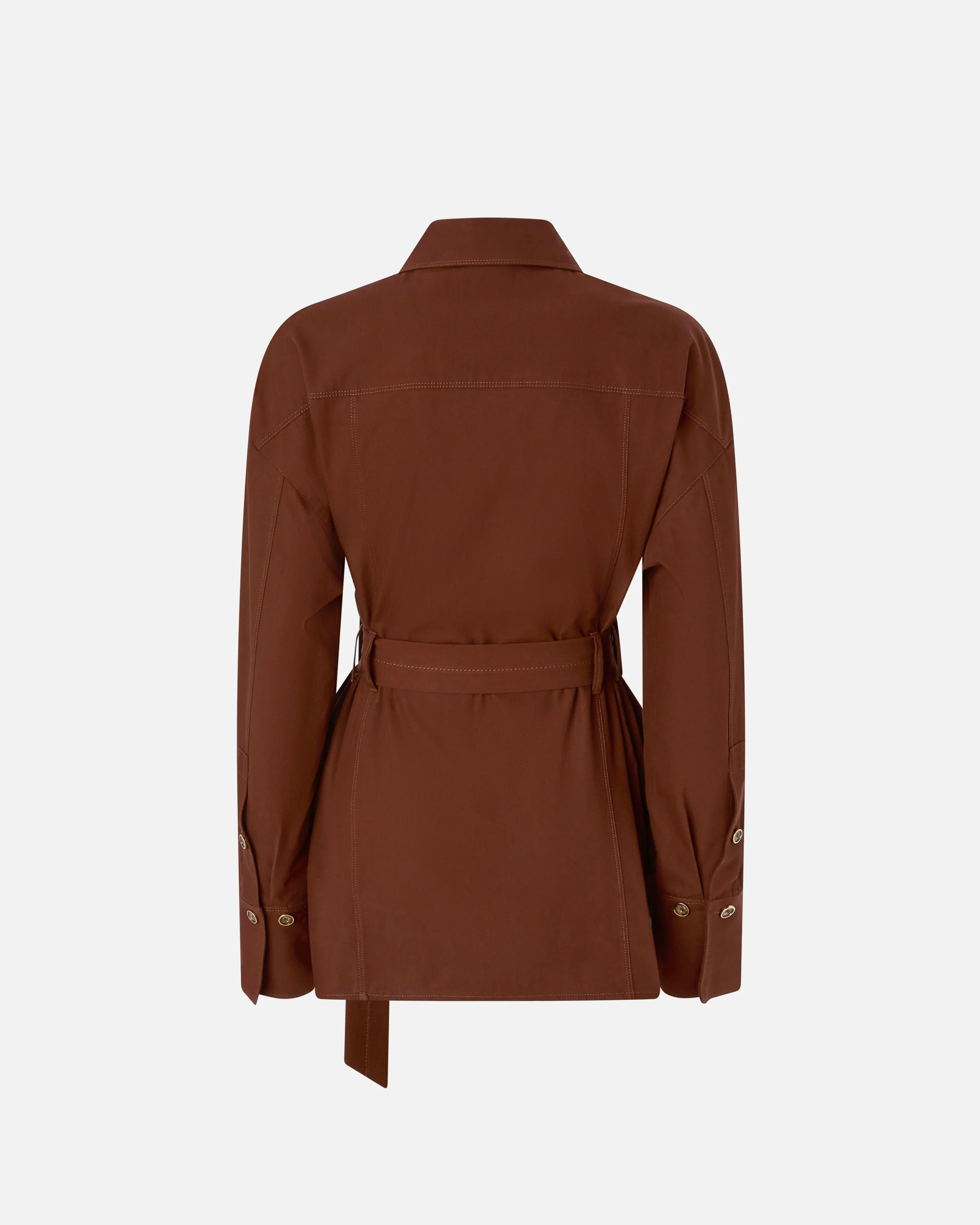 Cotton jacket with belt - Image 6