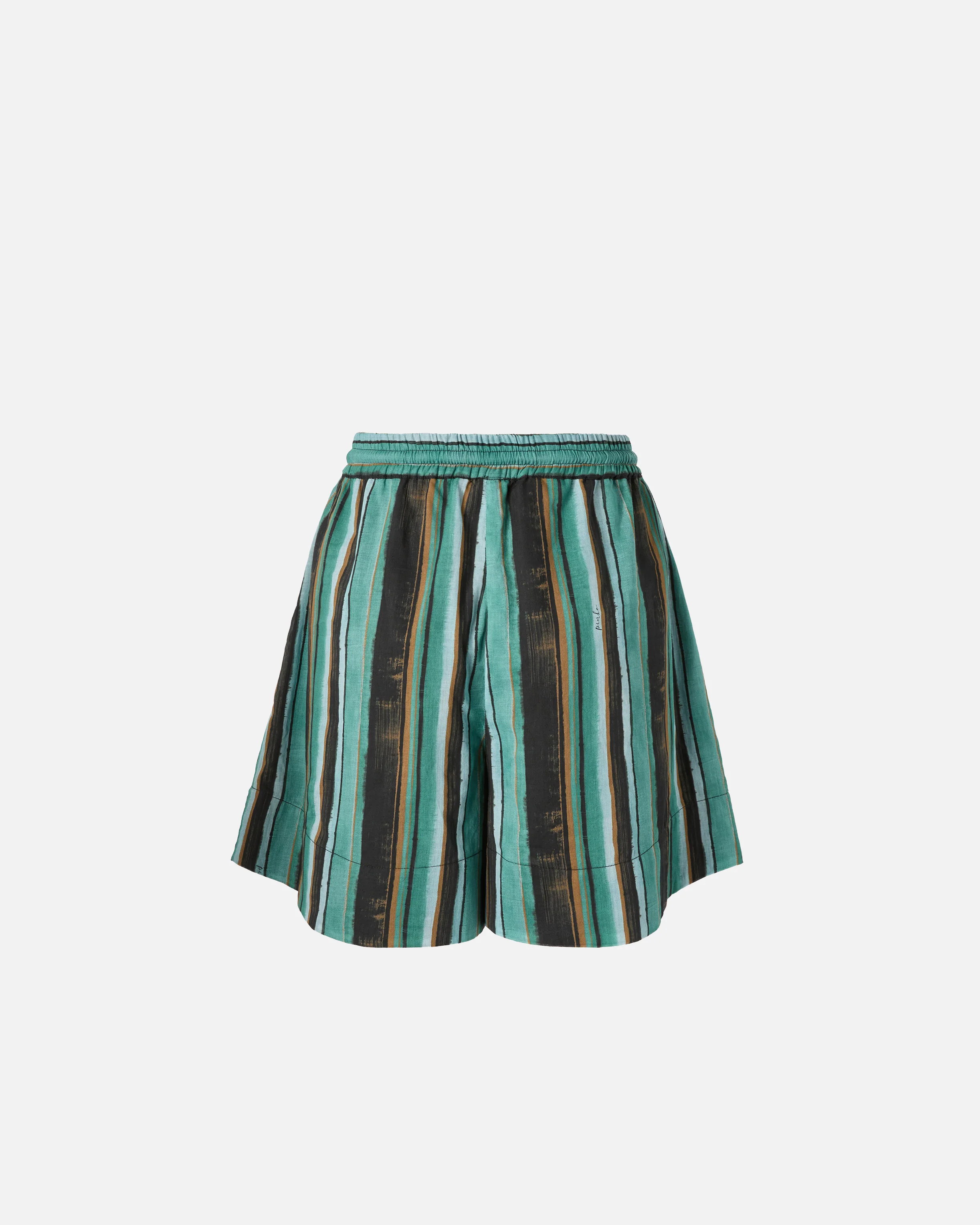 Cotton shorts with brushstroke-effect stripes - Image 6