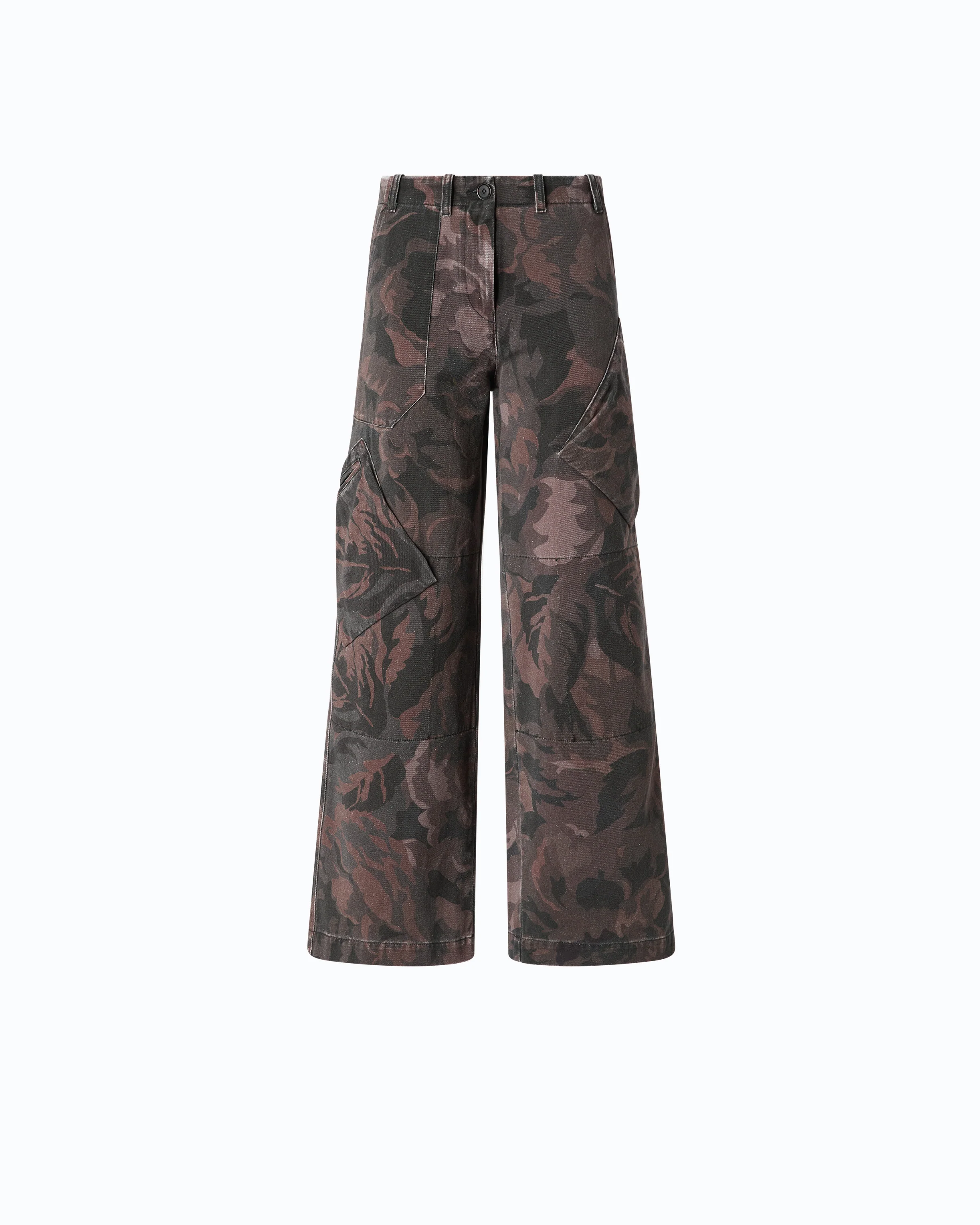 Cotton trousers with floral camouflage motif - Image 5