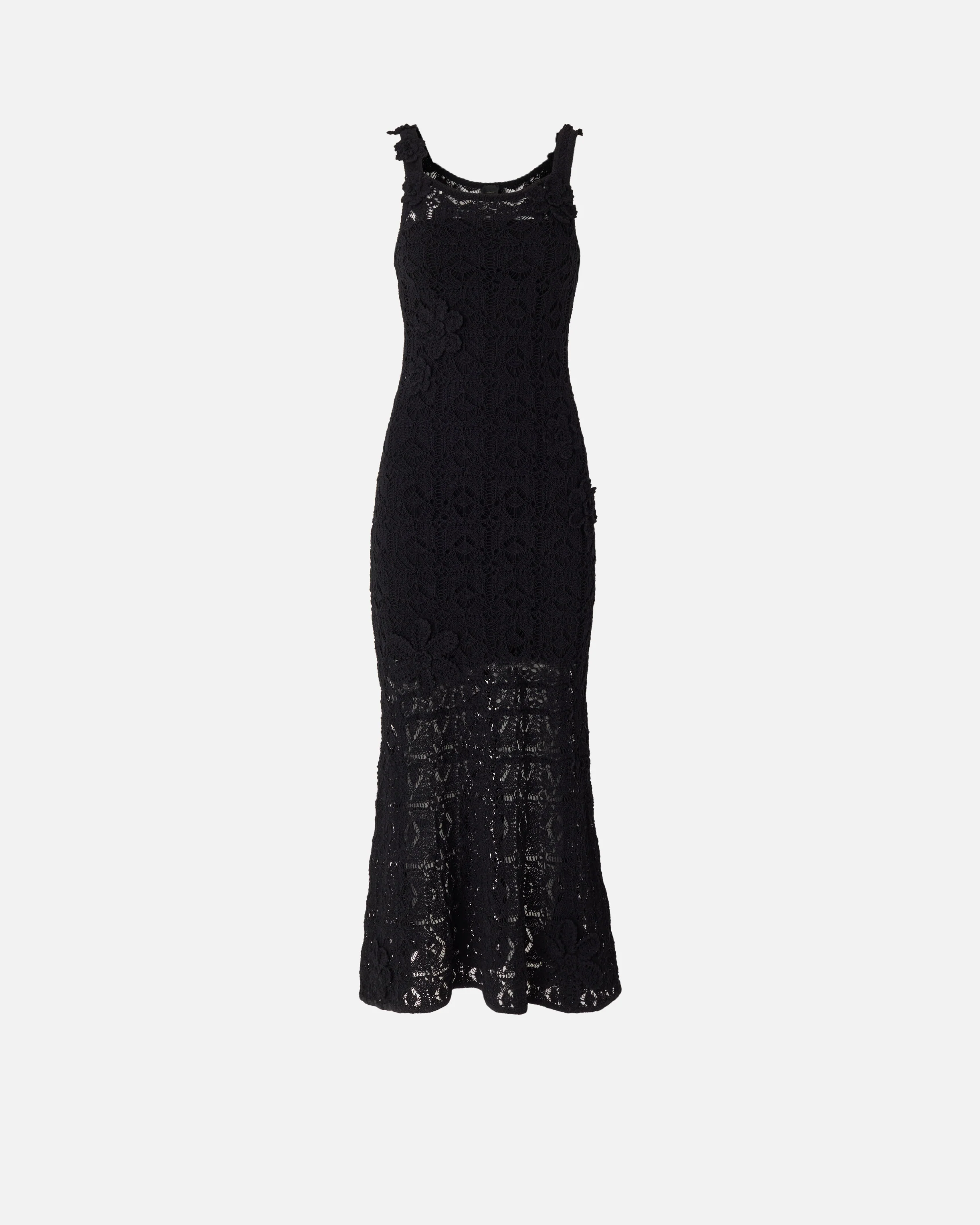 Crochet-effect midi dress with appliqué flowers - Image 5