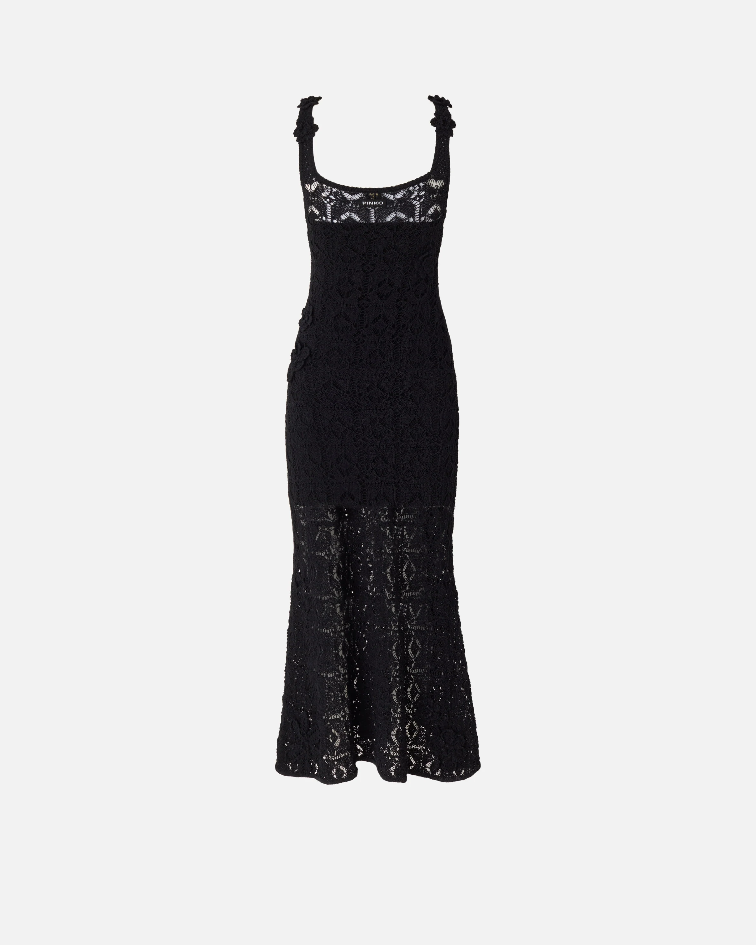 Crochet-effect midi dress with appliqué flowers - Image 6