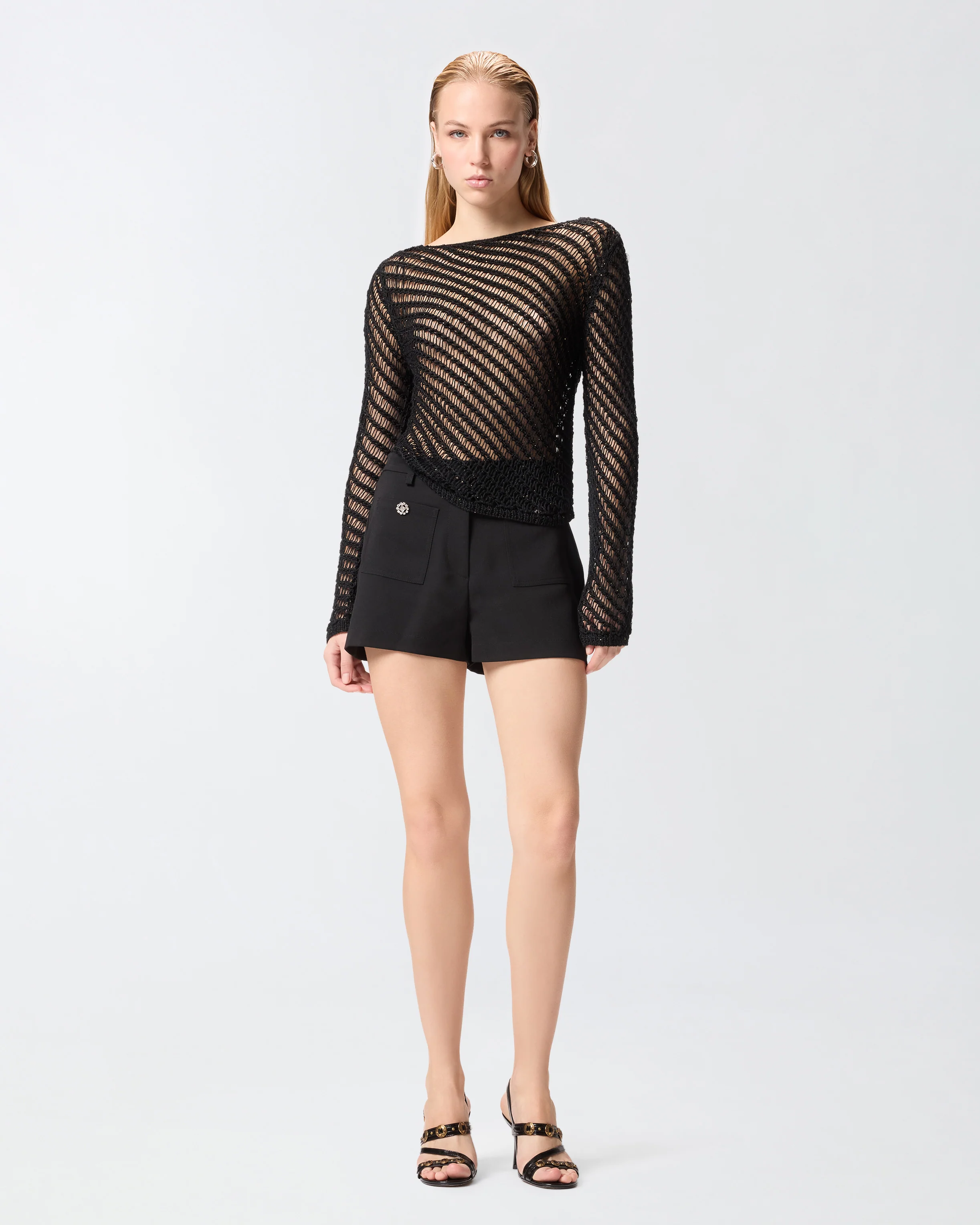 Crochet effect sweater with sequins - Image 2