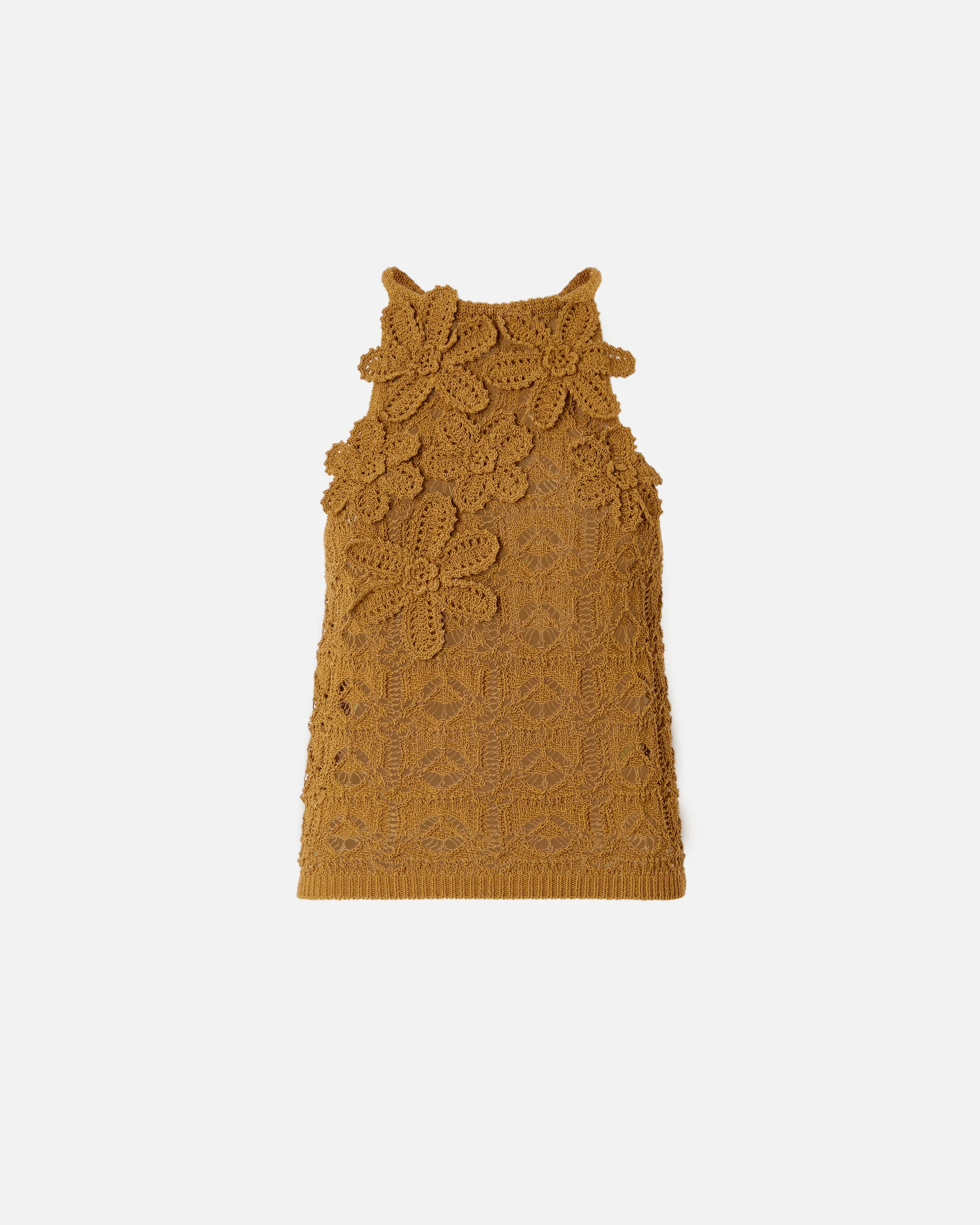 Crochet-effect top with appliqué flowers - Image 5