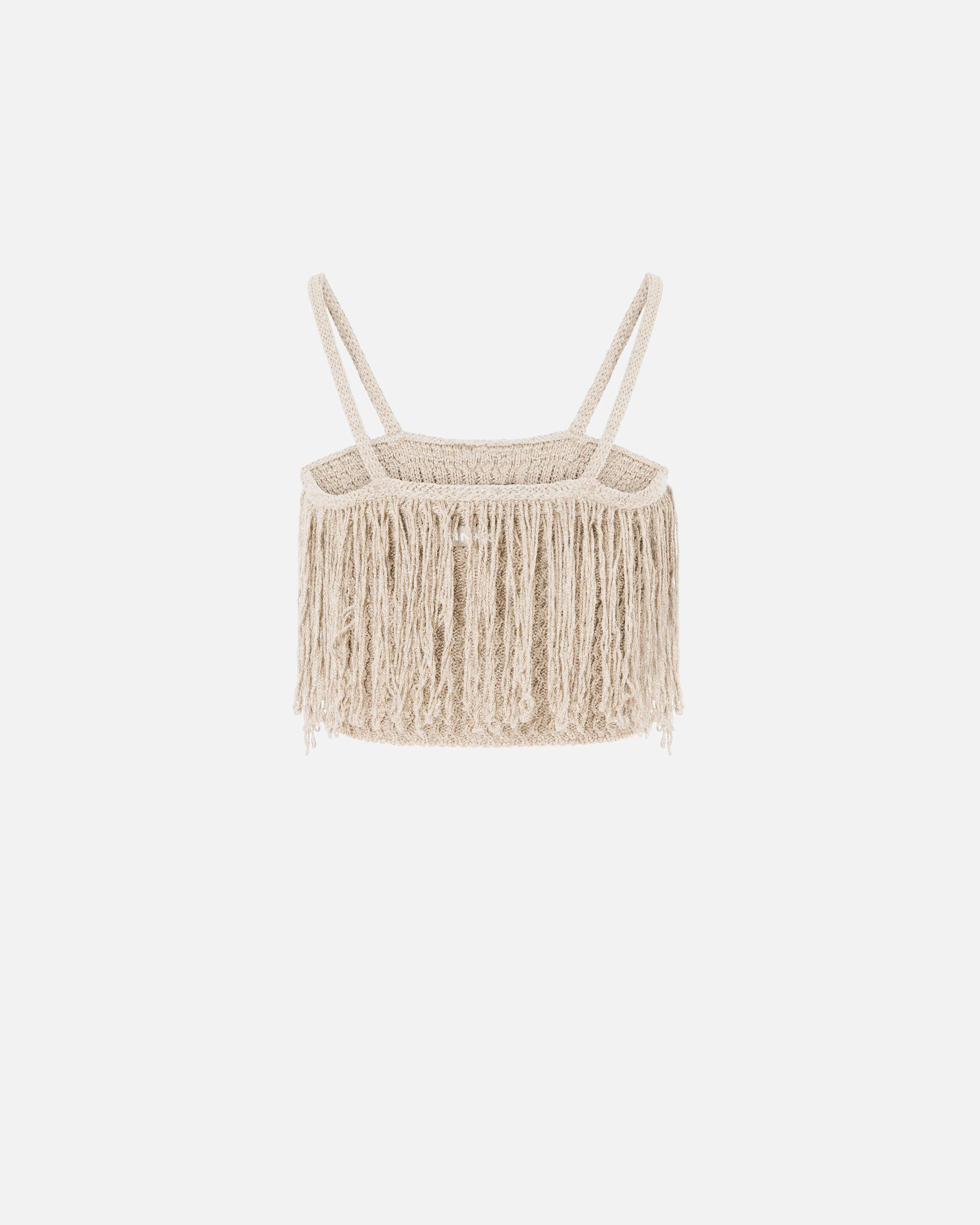 Crop top in knit with fringes - Image 6