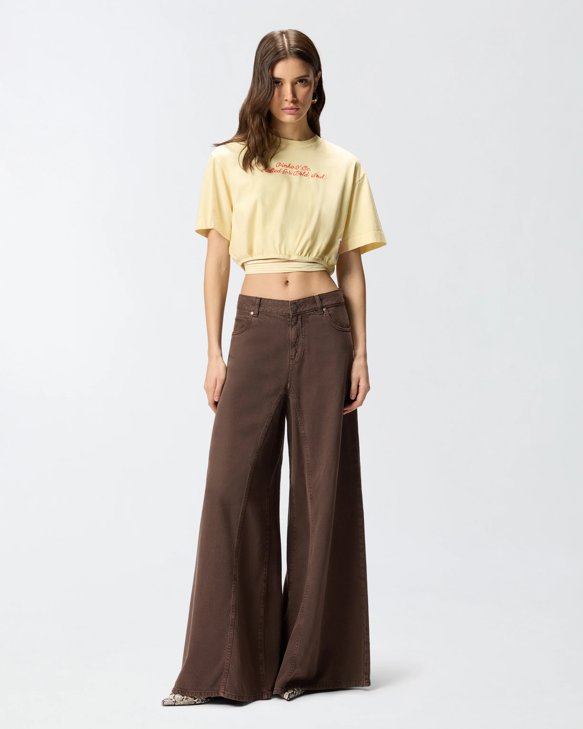 Crop top with PINKO logo lettering - Image 2
