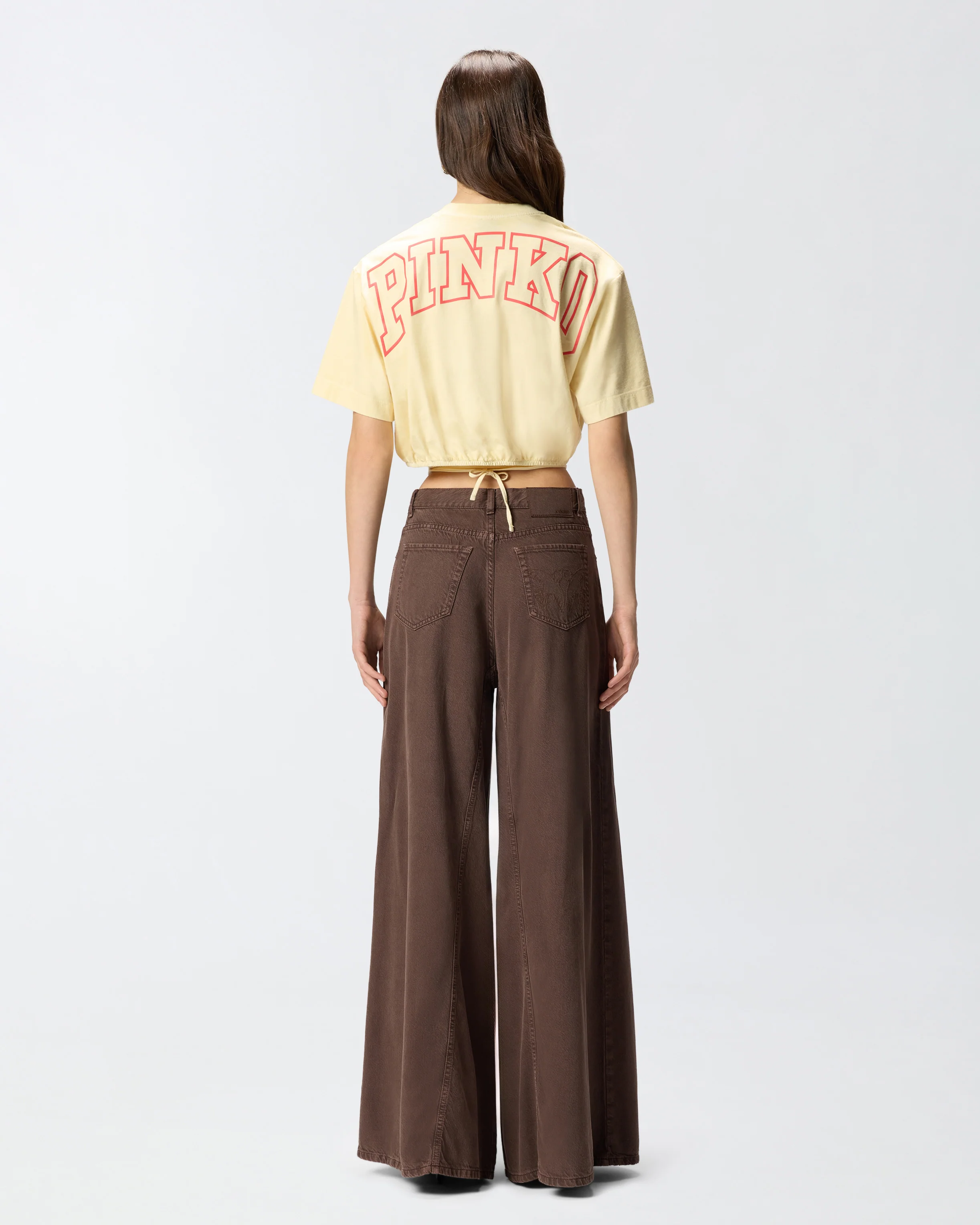 Crop top with PINKO logo lettering - Image 3