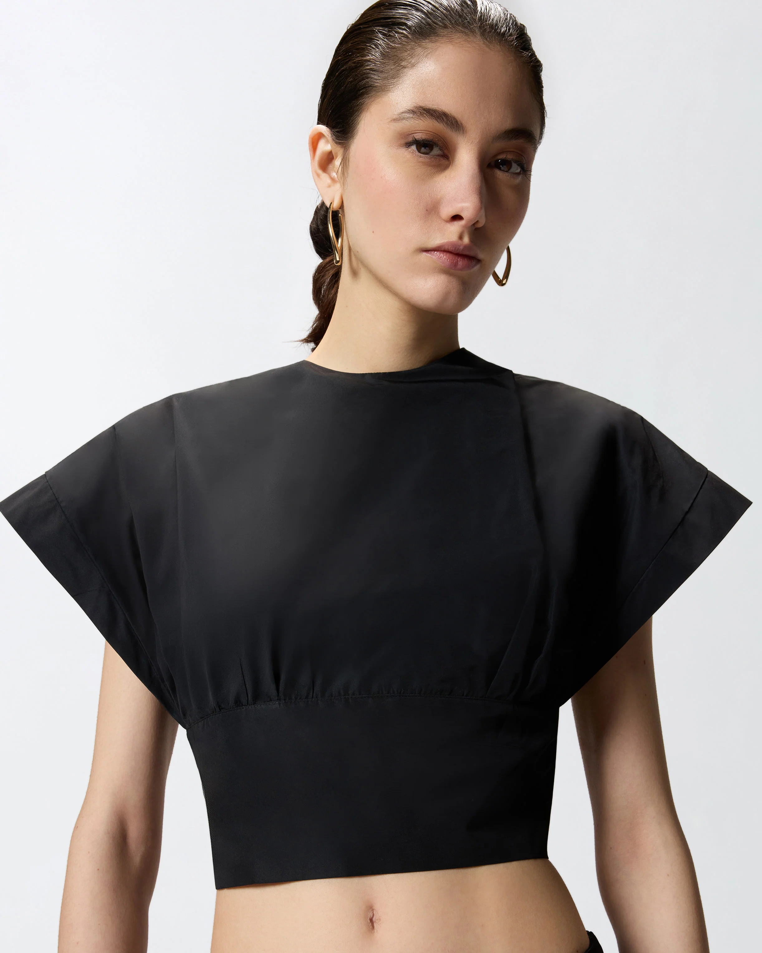Crop top with wide sleeves - Image 4