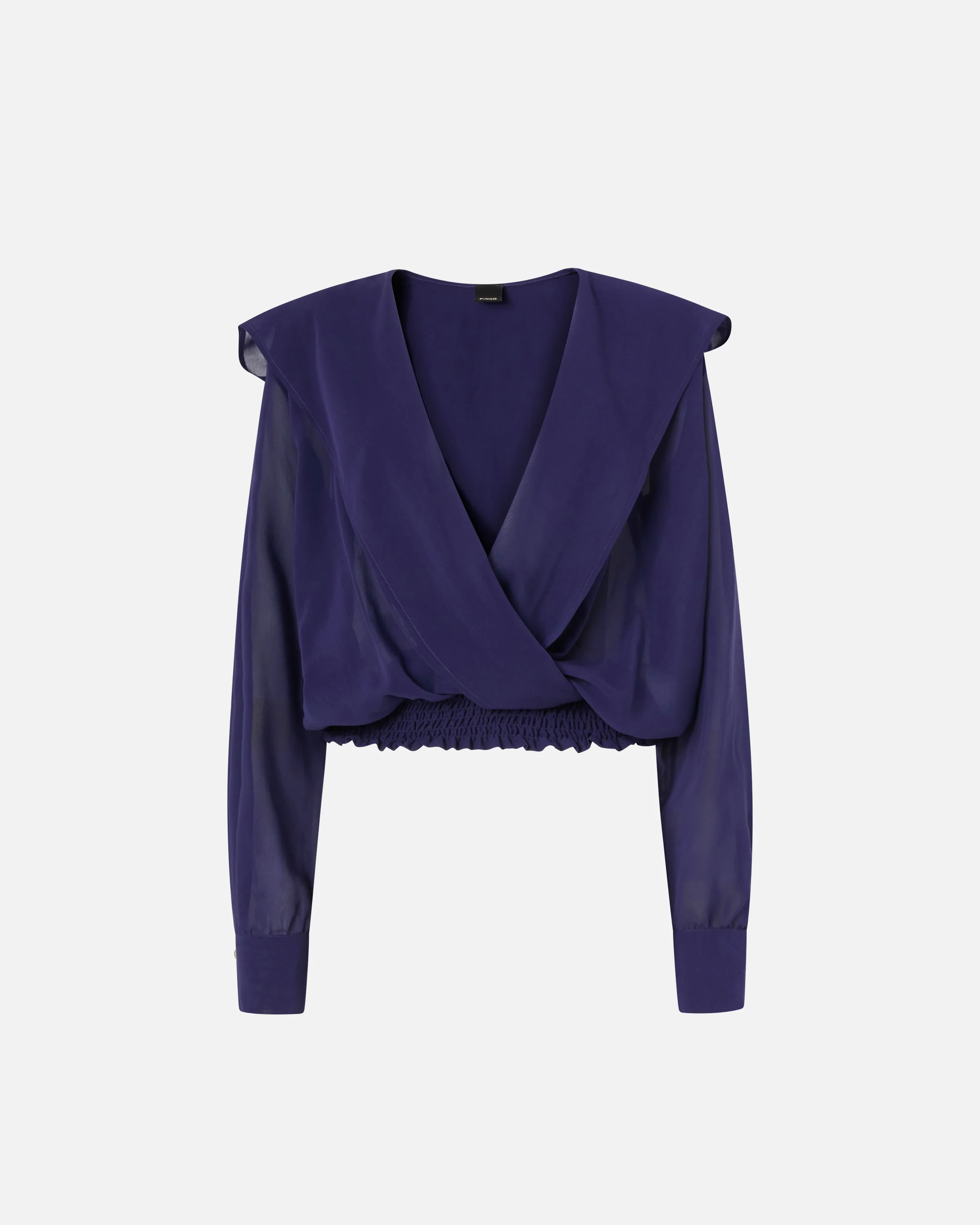 Cropped blouse with hood and sheer details - Image 5