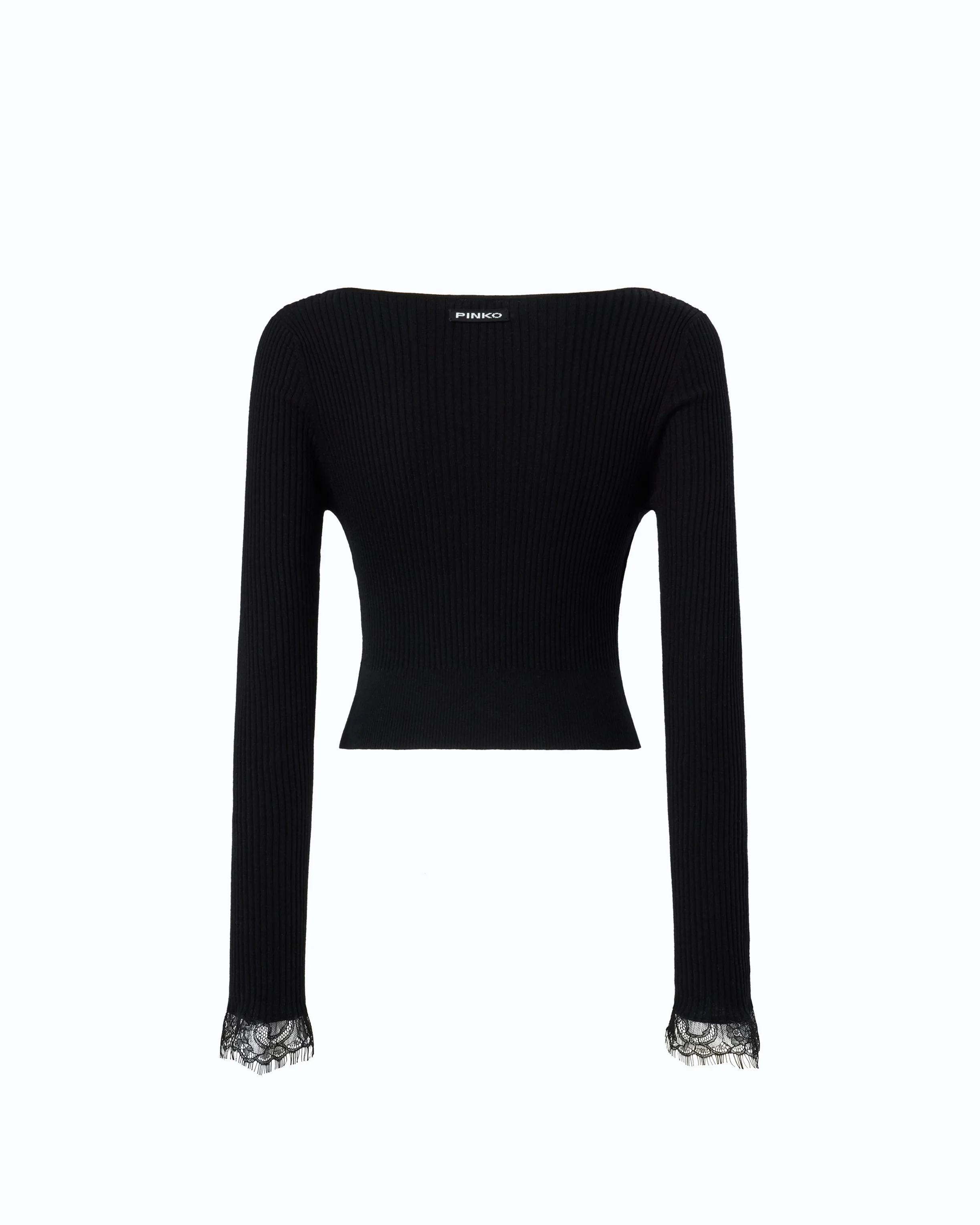 Cropped cardigan in silk and cashmere blend with lace - Image 6