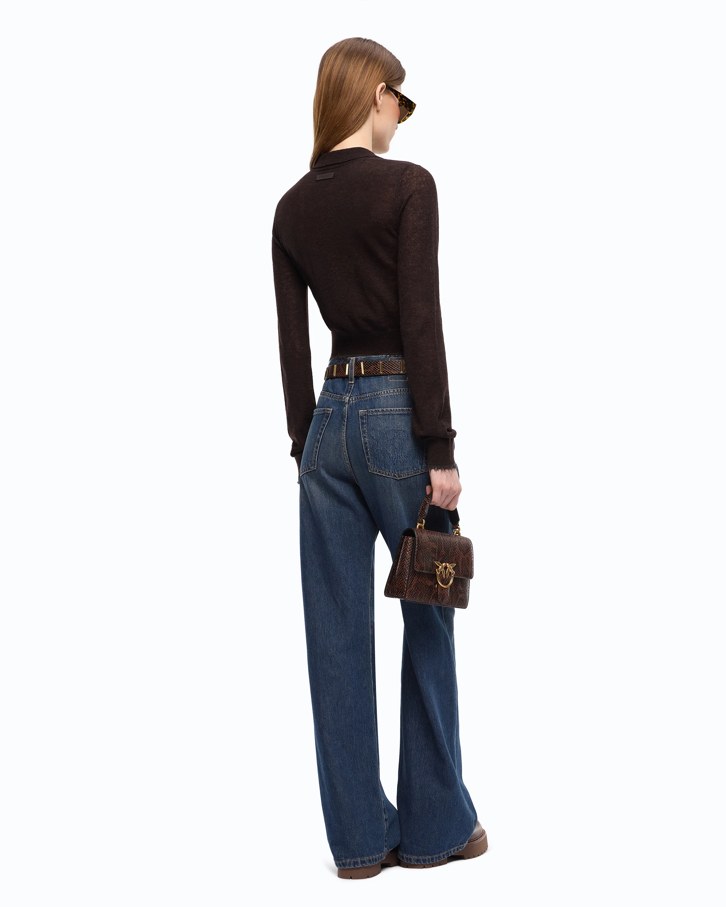Cropped cardigan with polo collar - Image 3