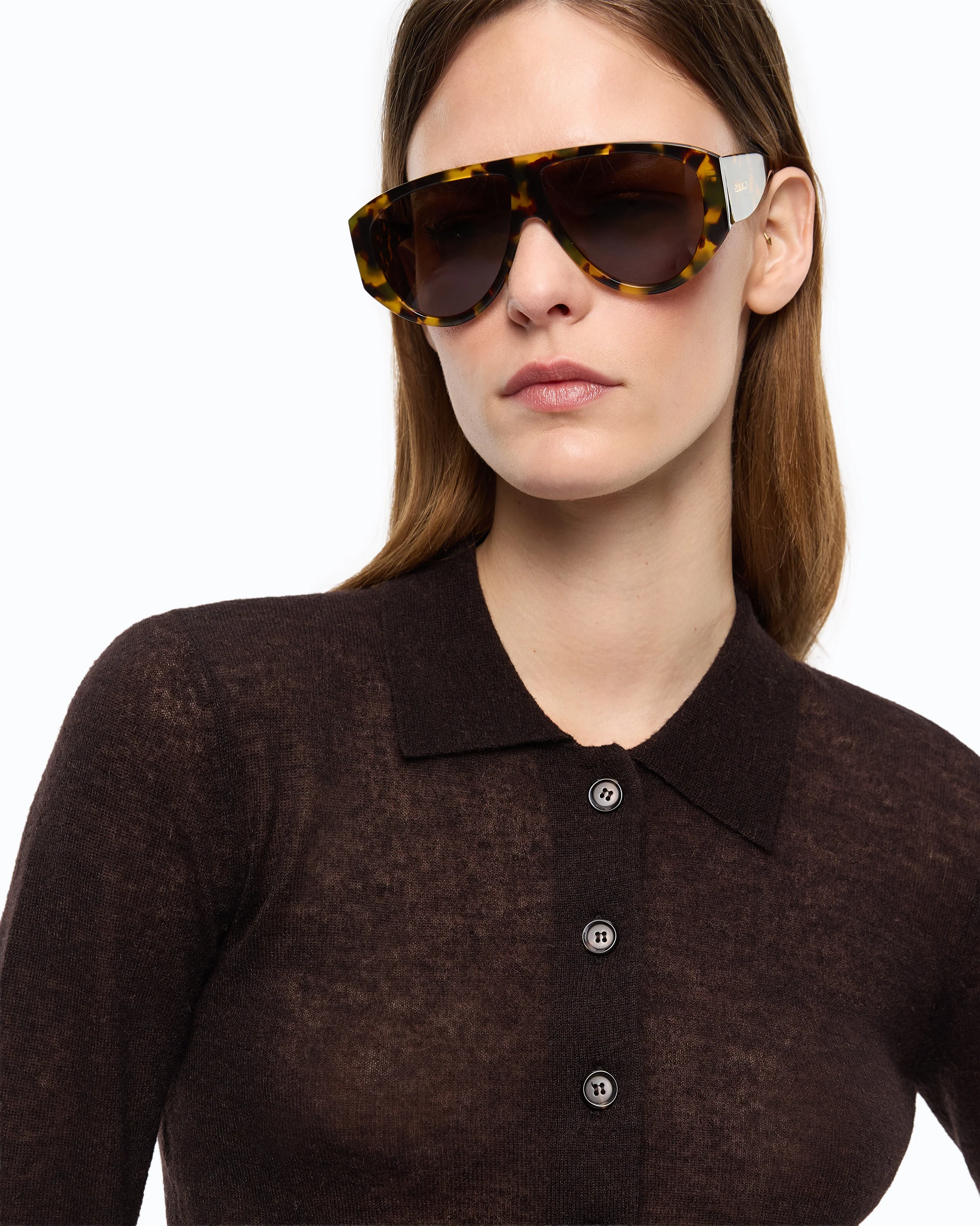 Cropped cardigan with polo collar - Image 4
