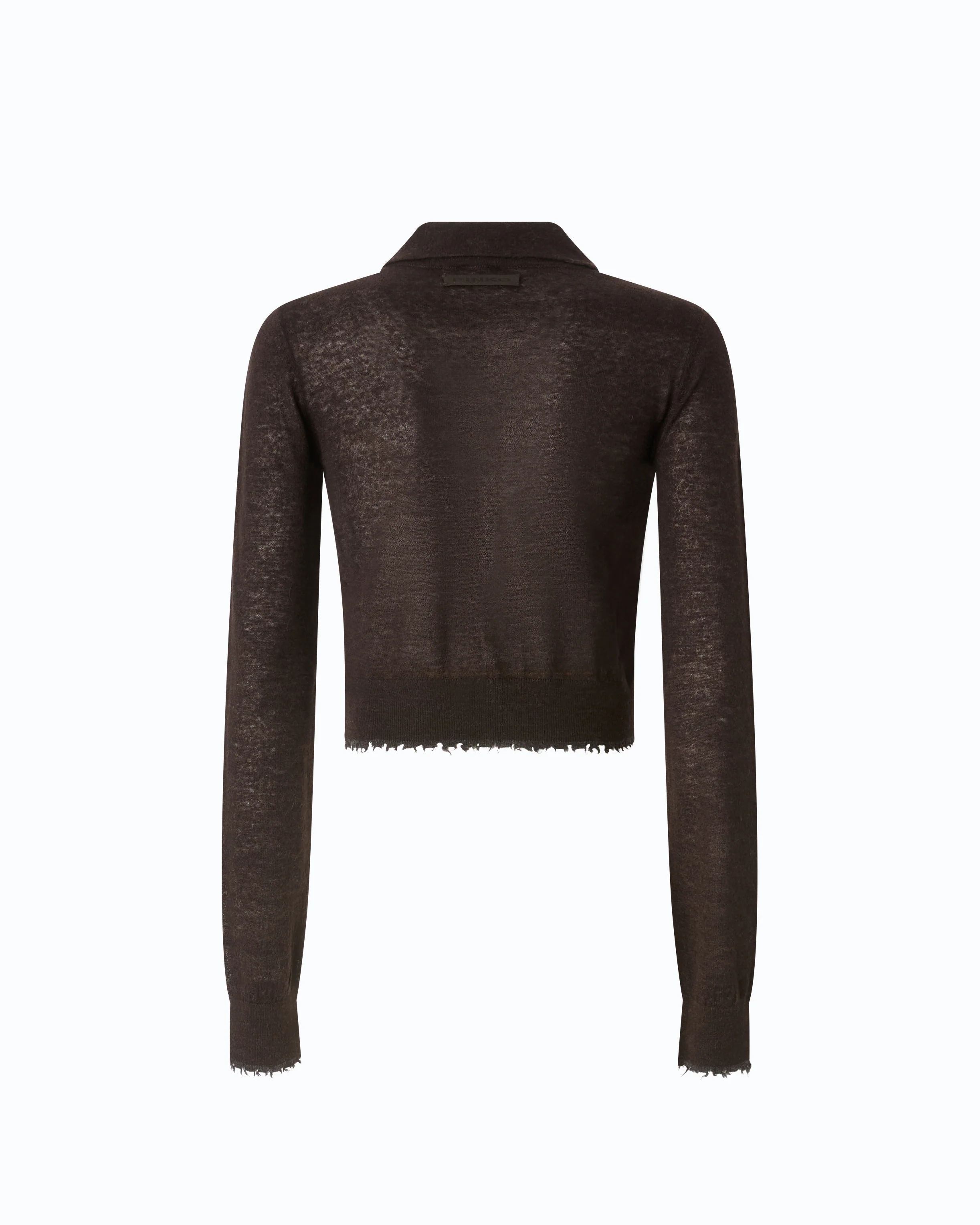Cropped cardigan with polo collar - Image 6