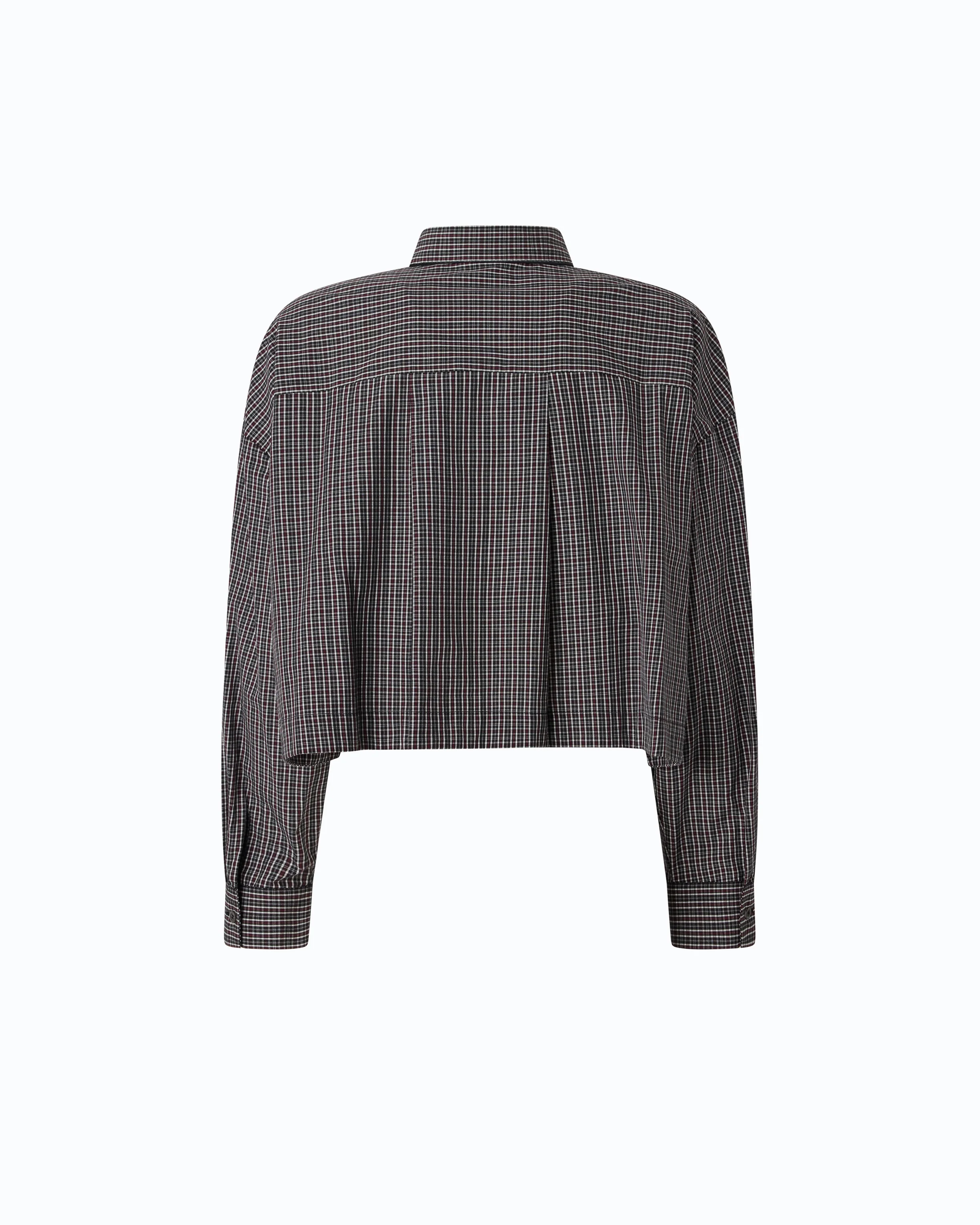 Cropped check shirt with tie - Image 6