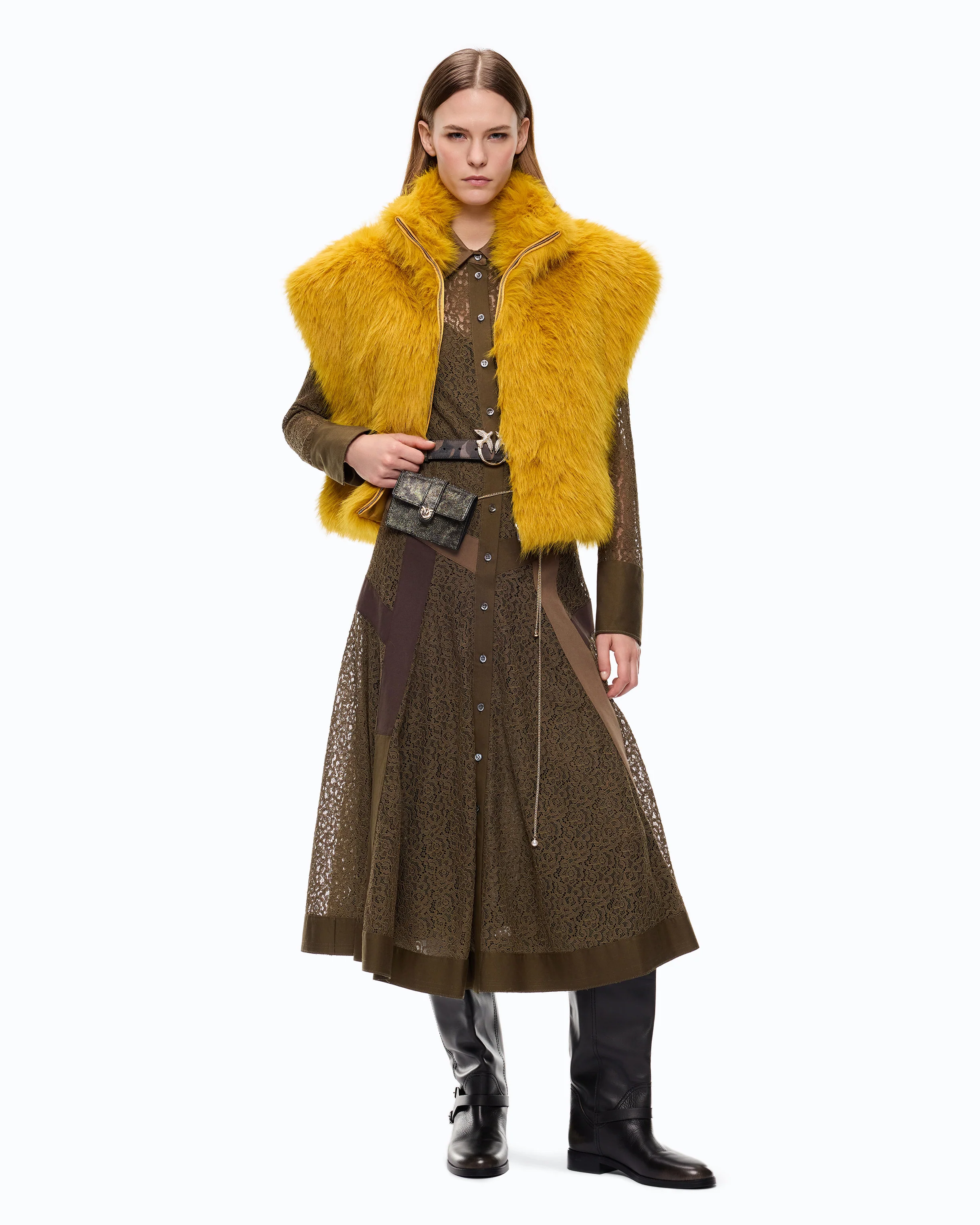 Cropped faux fur vest - Image 2