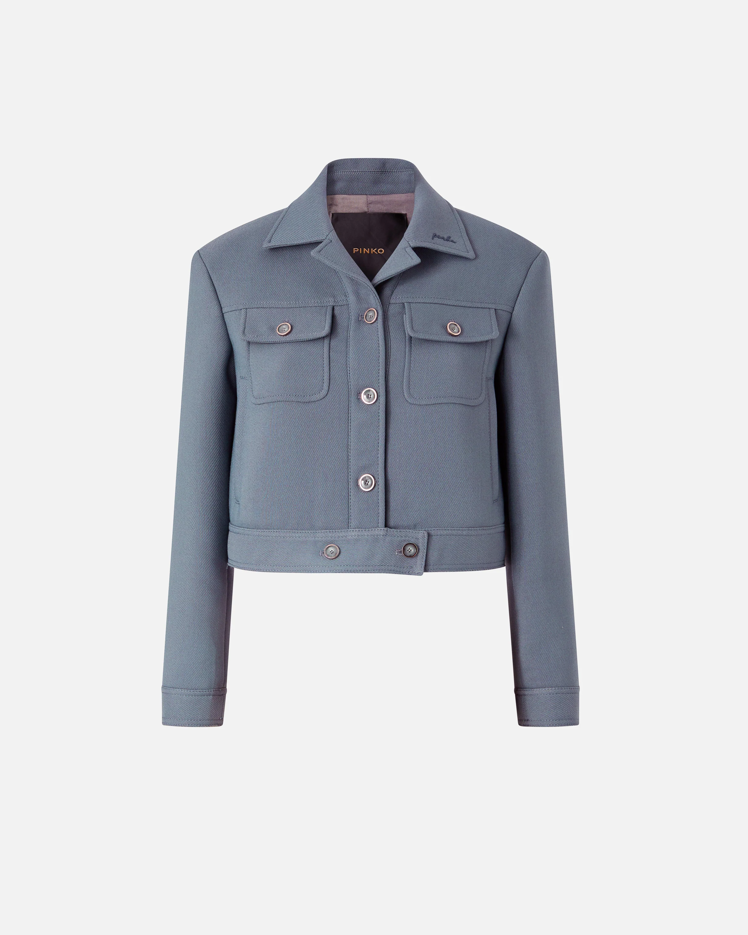 Cropped jacket with topstitching - Image 5