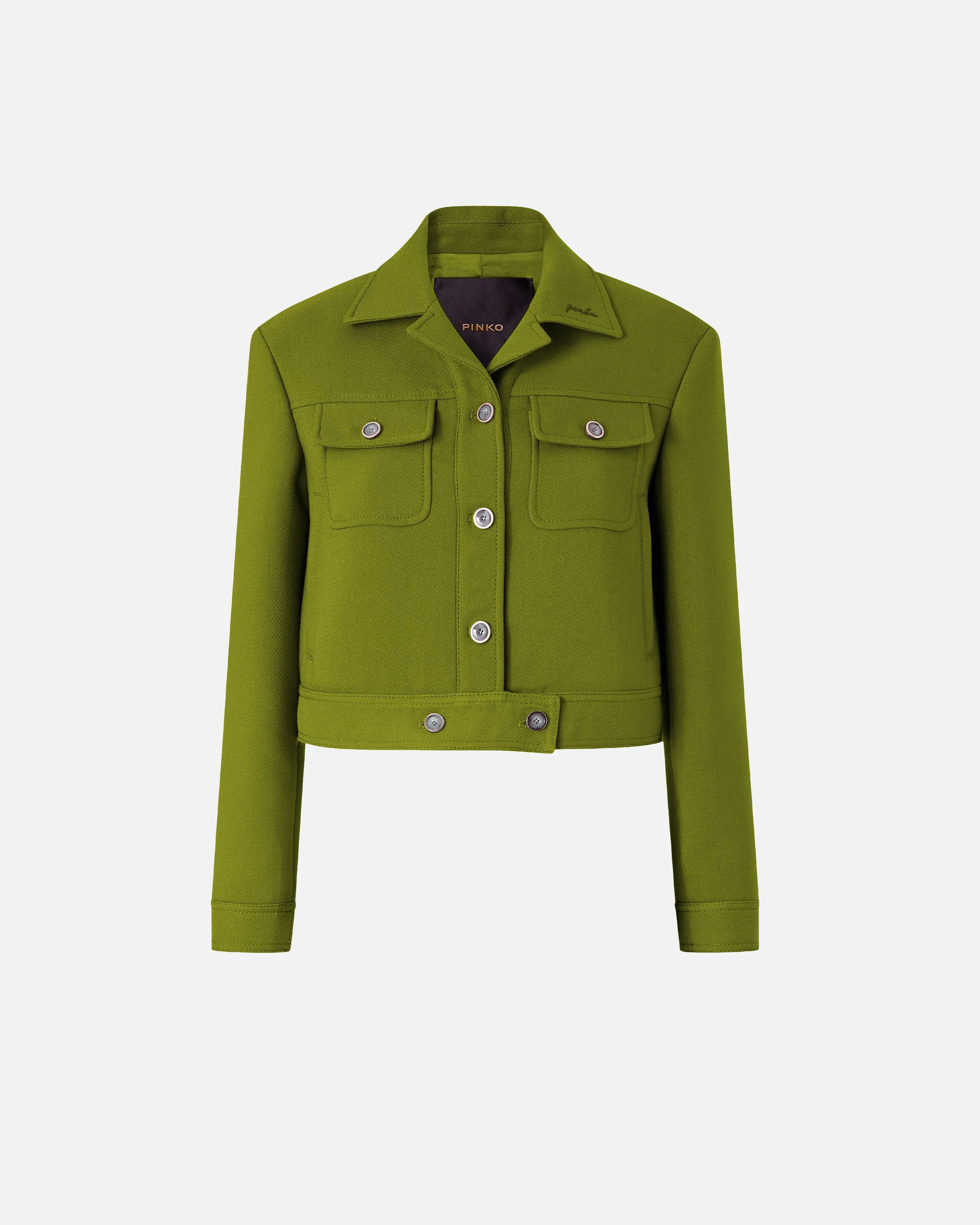 Cropped jacket with topstitching - Image 5