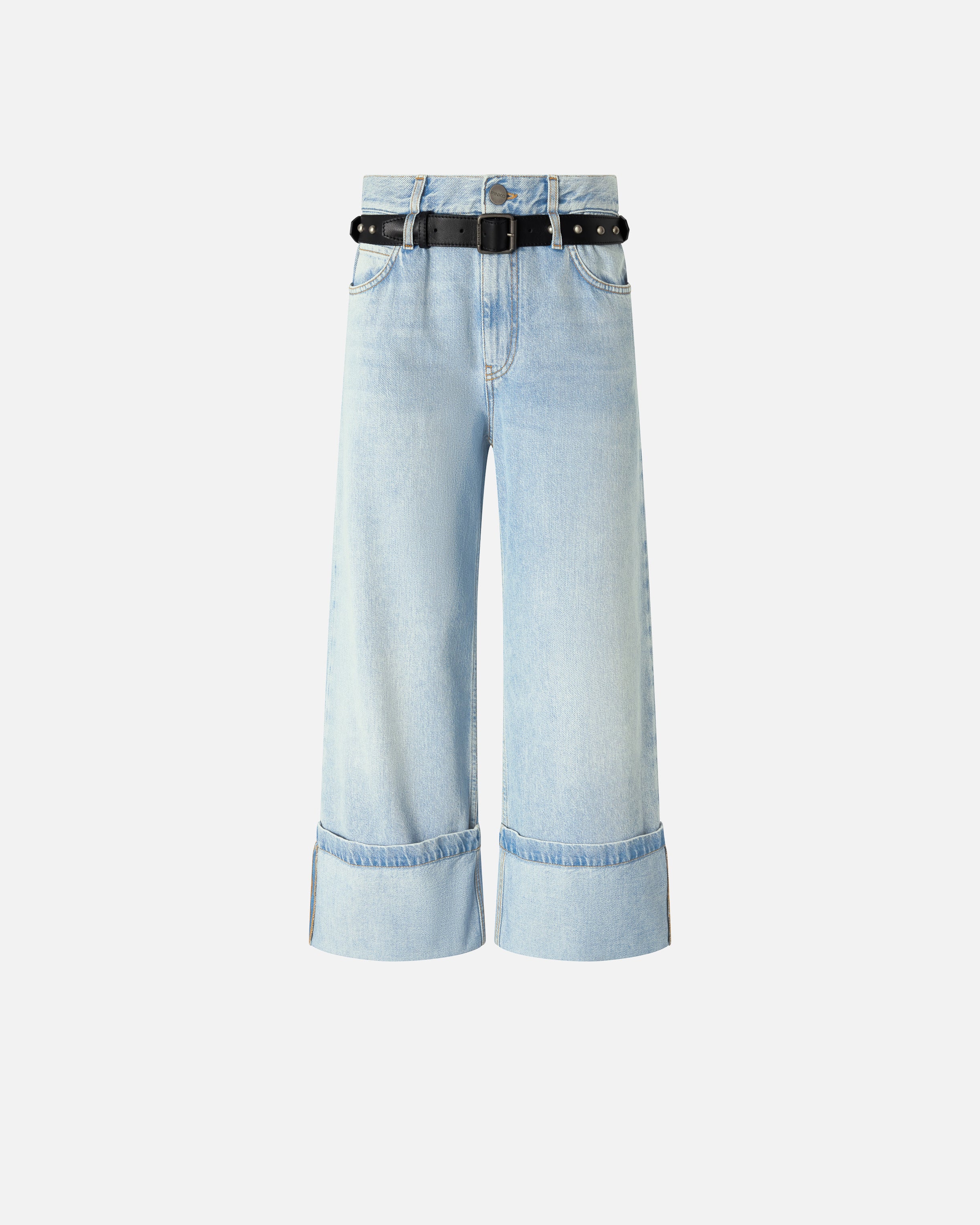Cropped jeans with leather belt - Image 7