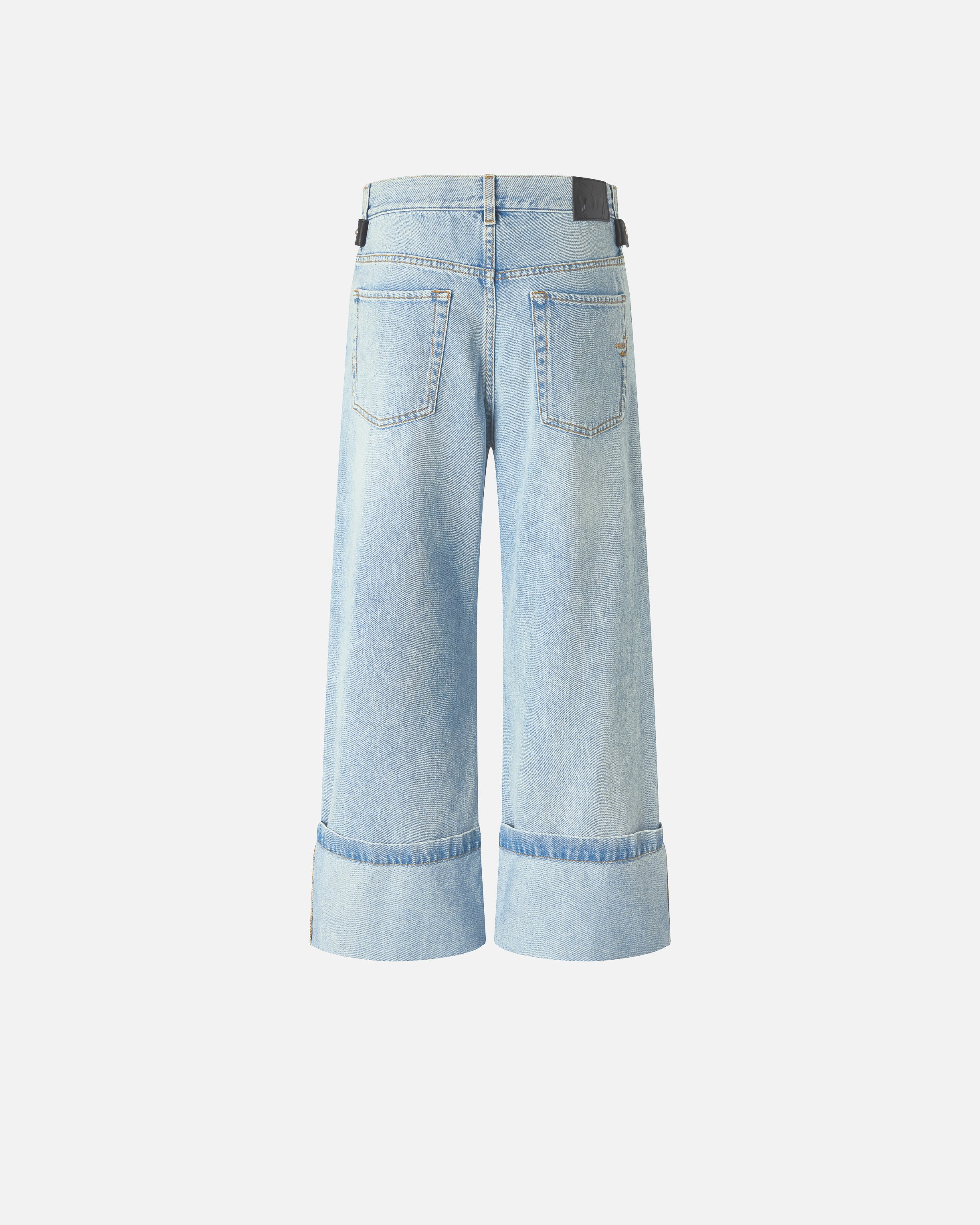 Cropped jeans with leather belt - Image 8