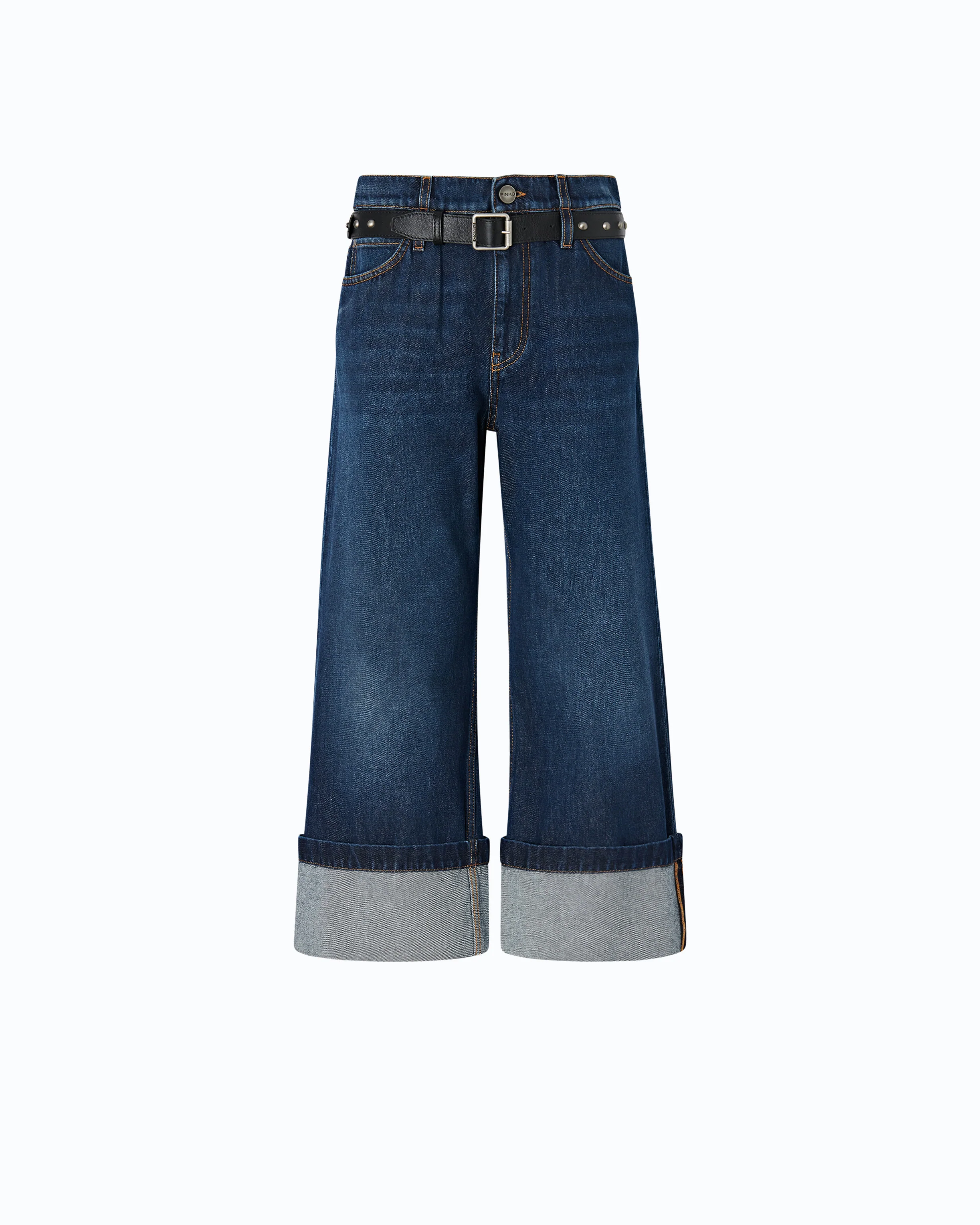 Cropped jeans with leather belt - Image 5