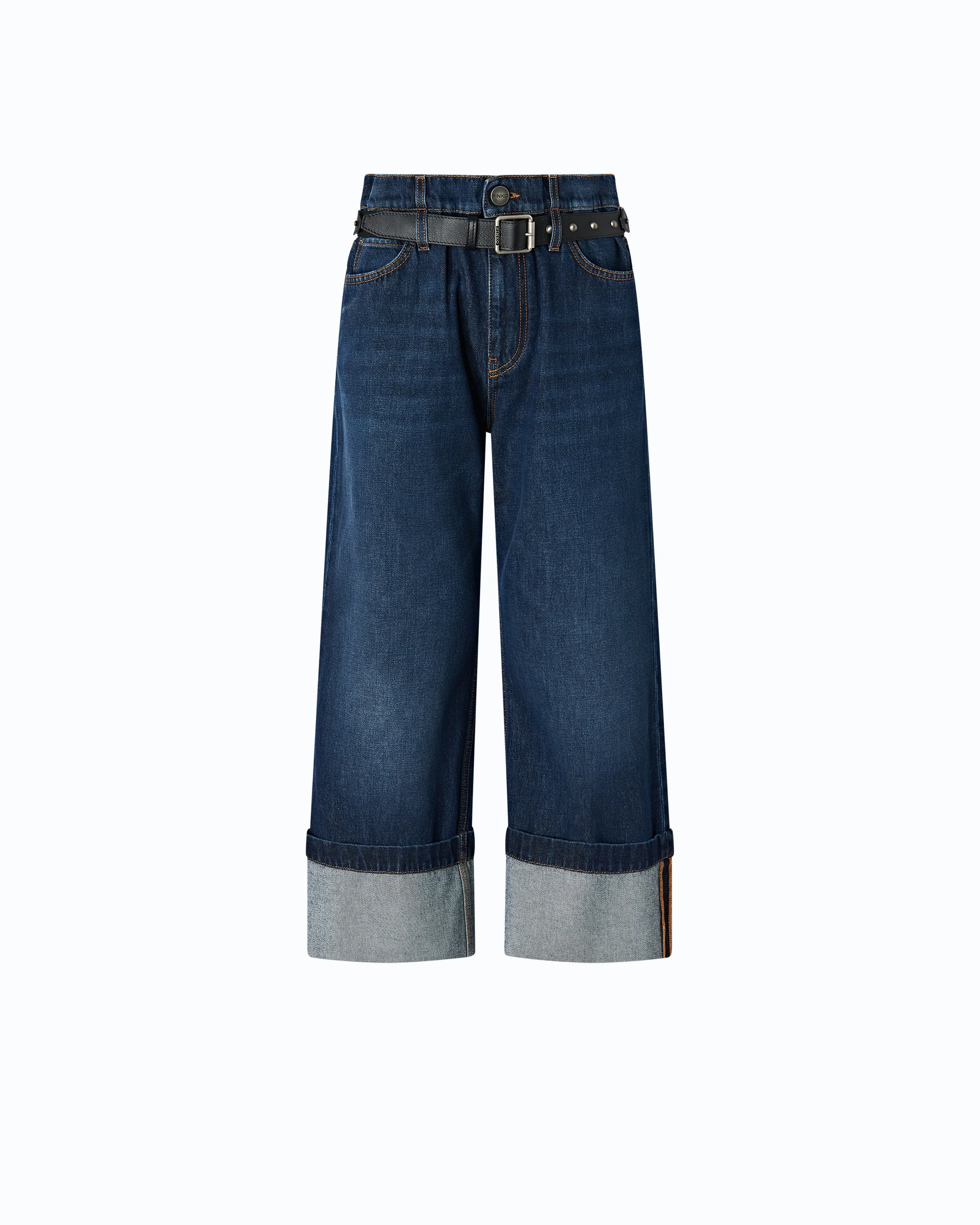 Cropped jeans with leather belt - Image 7